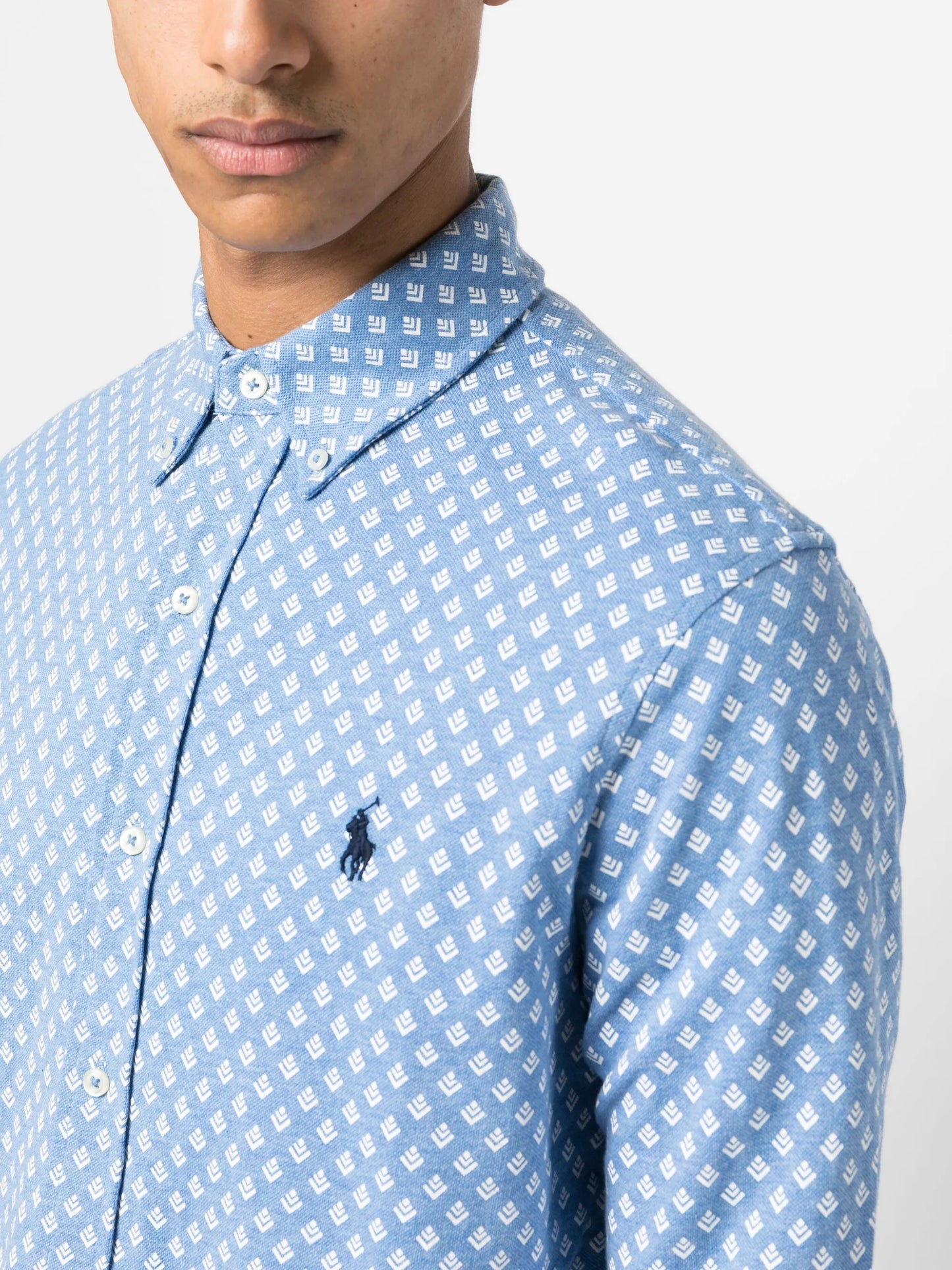 graphic-print long-sleeved shirt