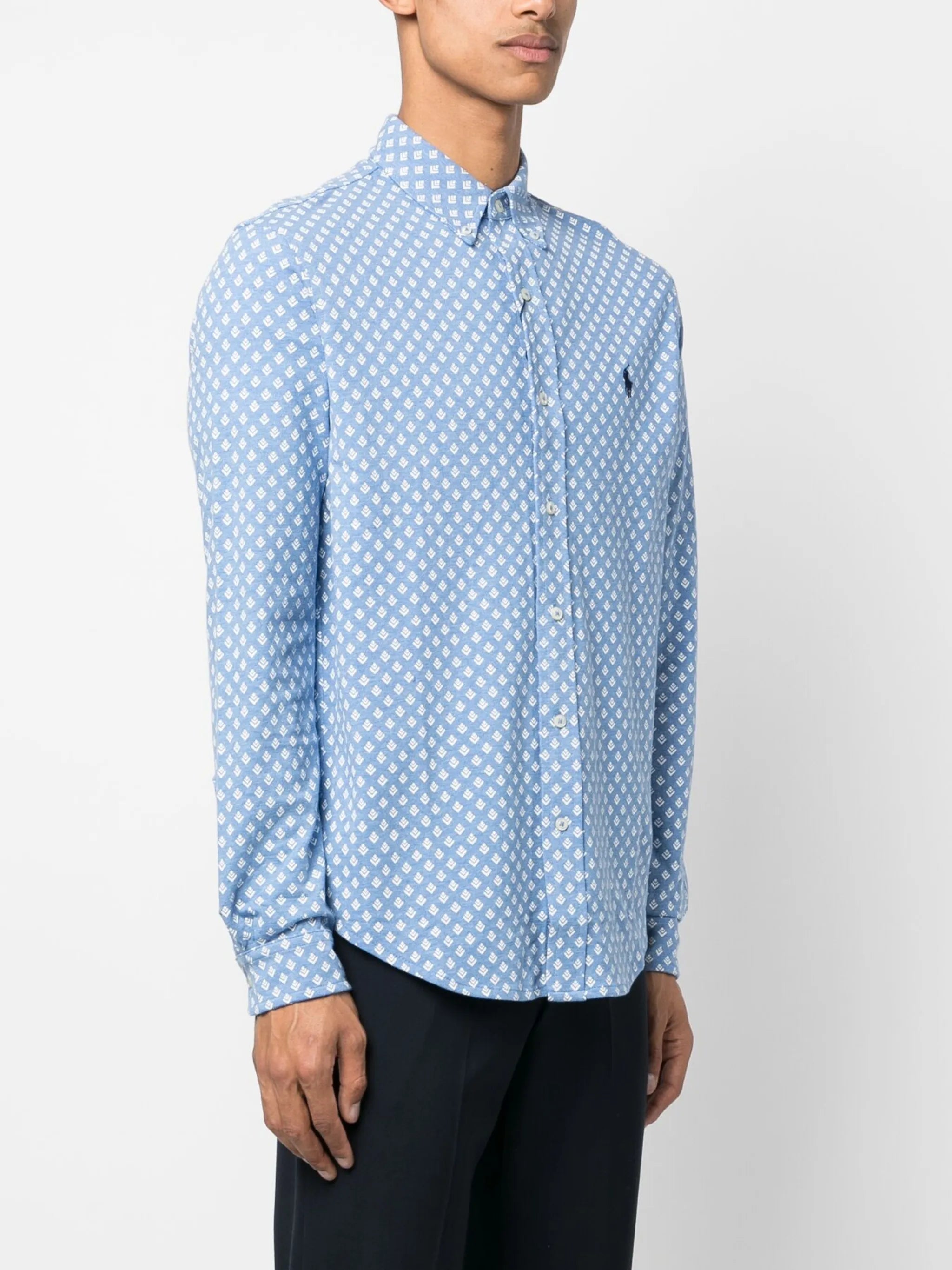 graphic-print long-sleeved shirt