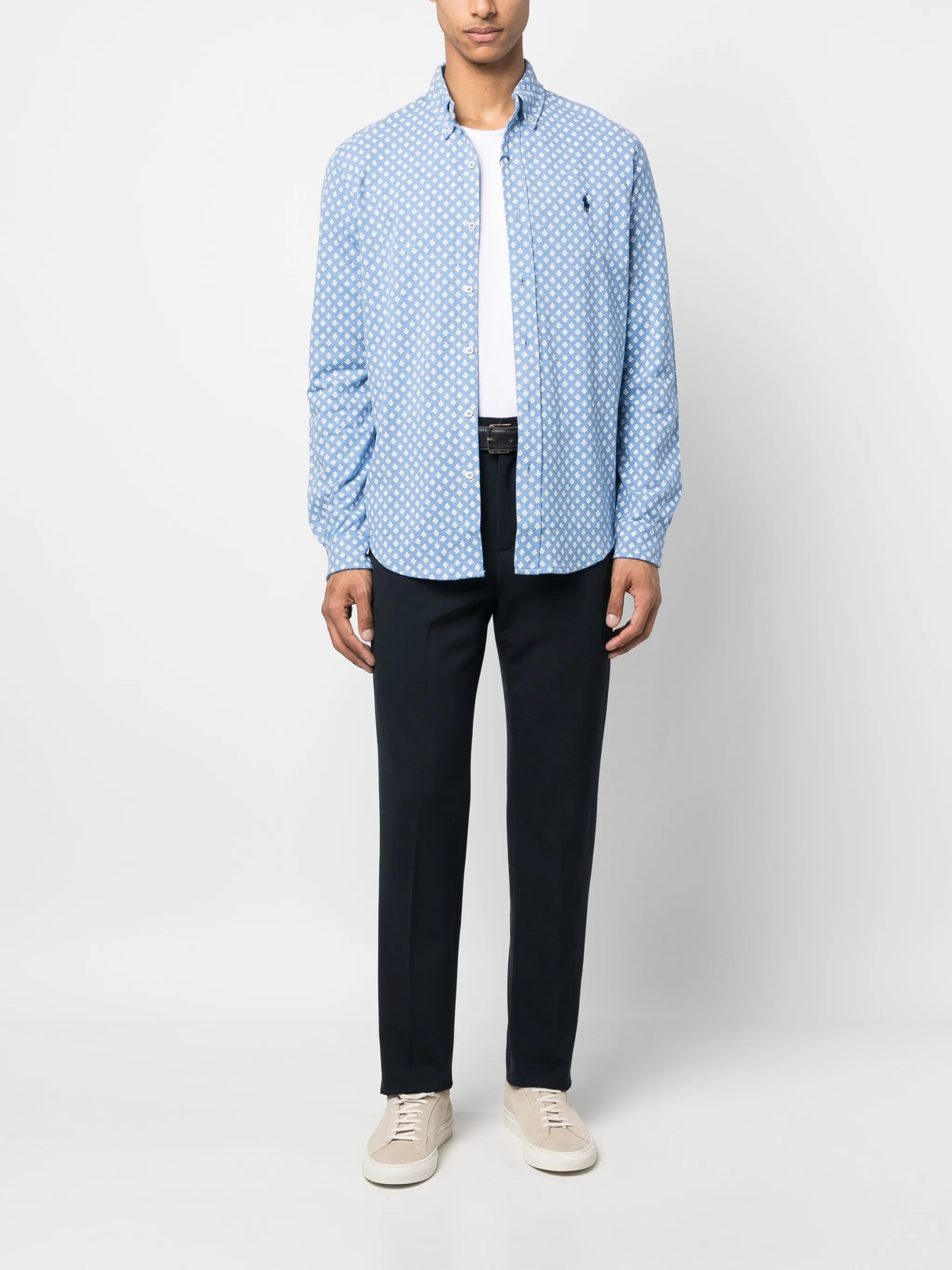 graphic-print long-sleeved shirt
