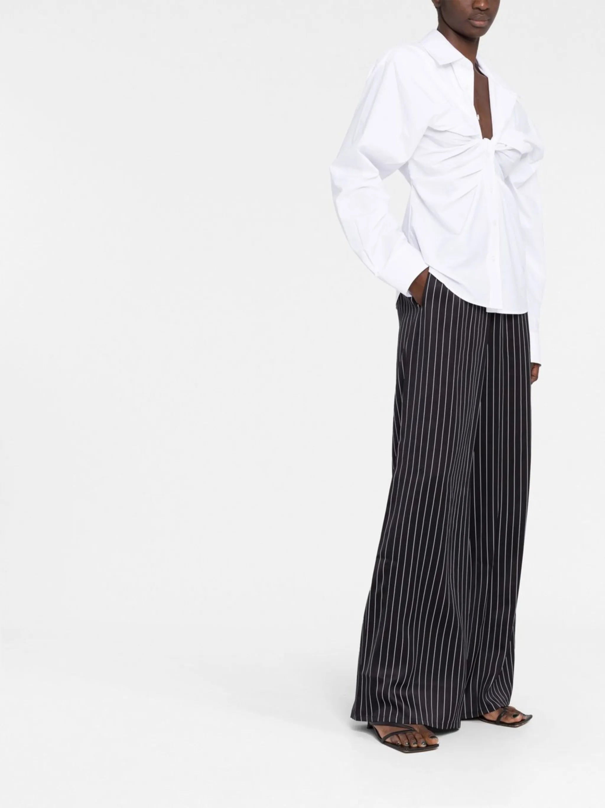 spread-collar long-sleeve shirt