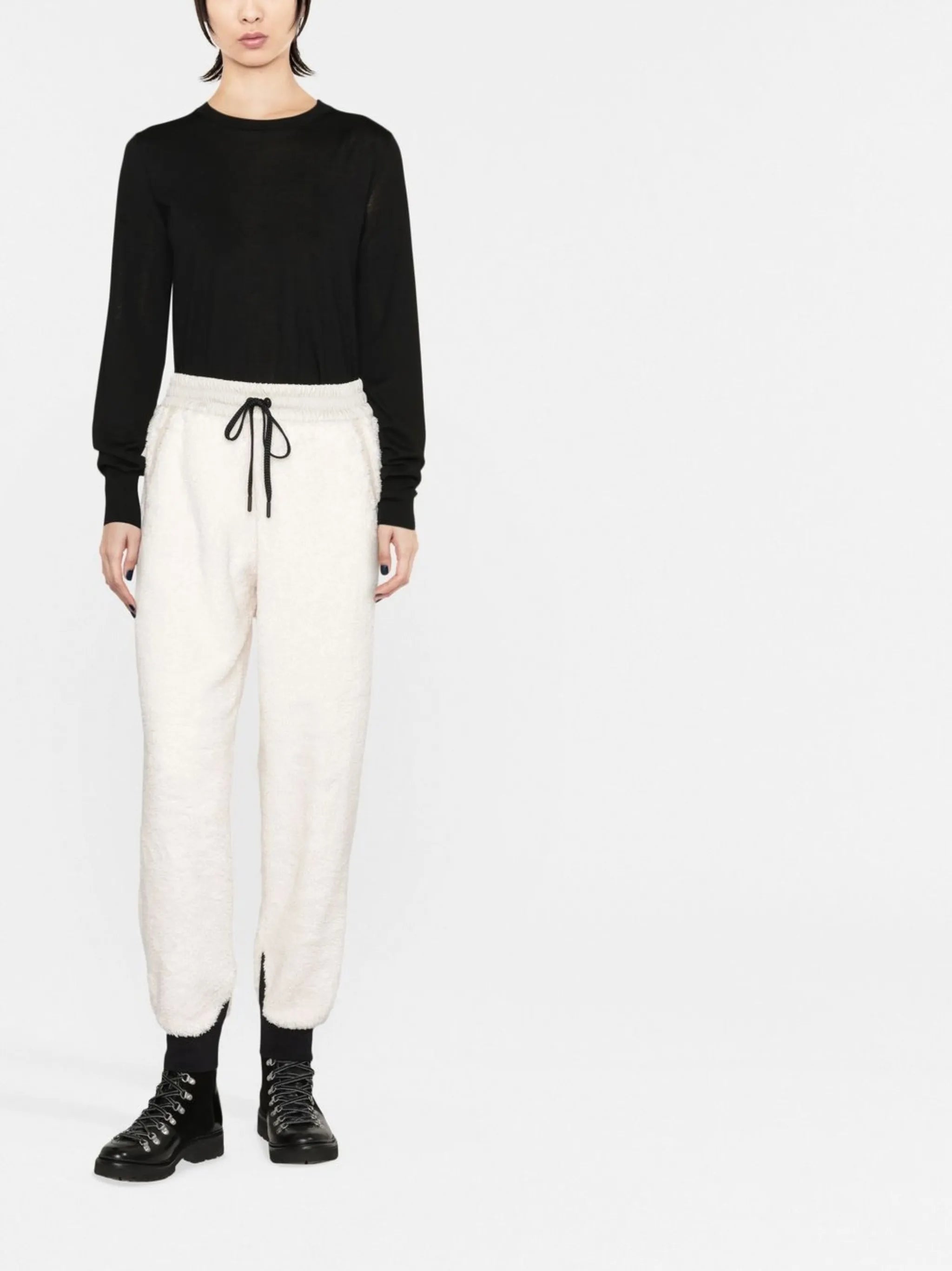 textured tapered-leg track pants