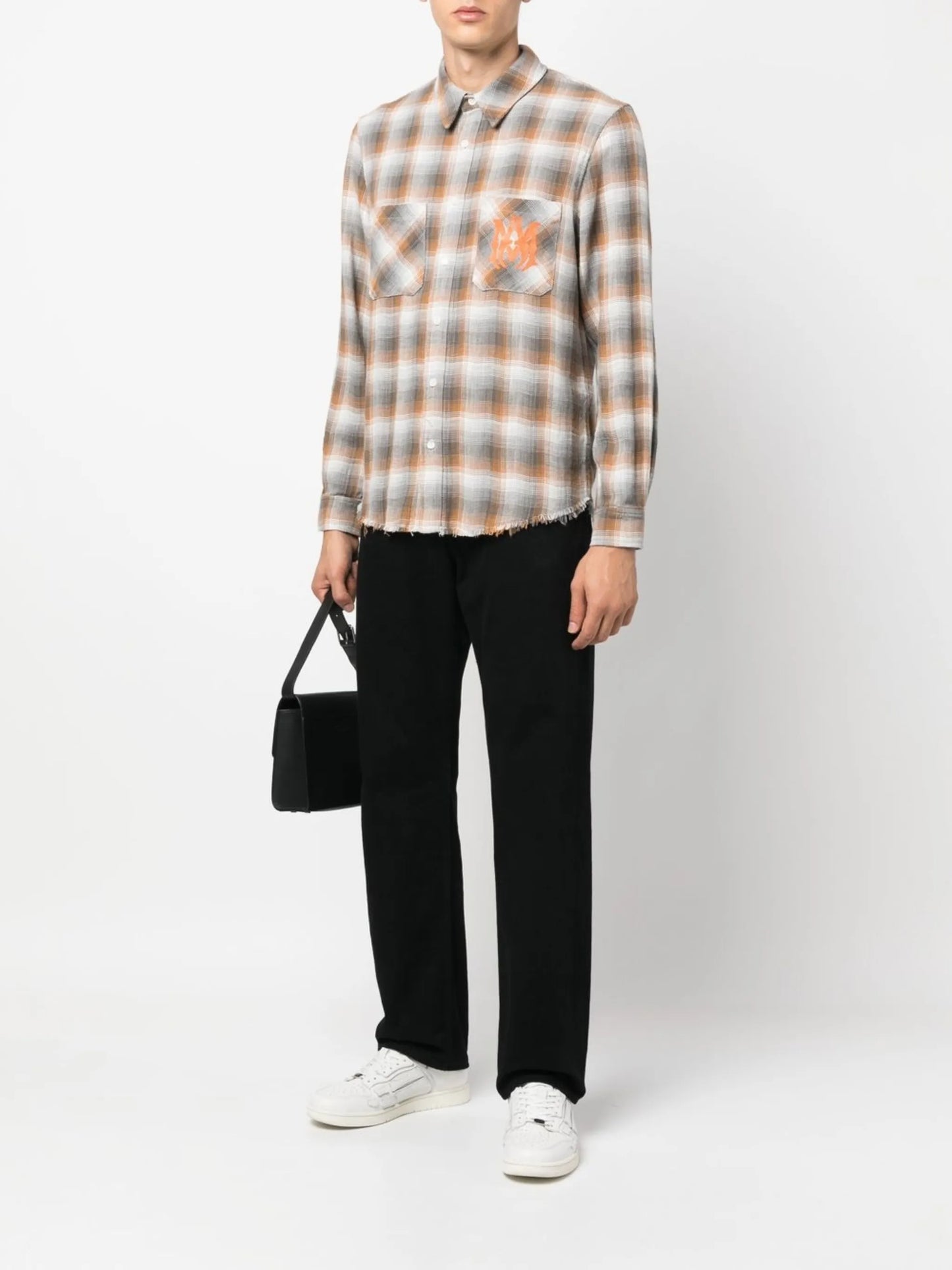 check-print shirt
