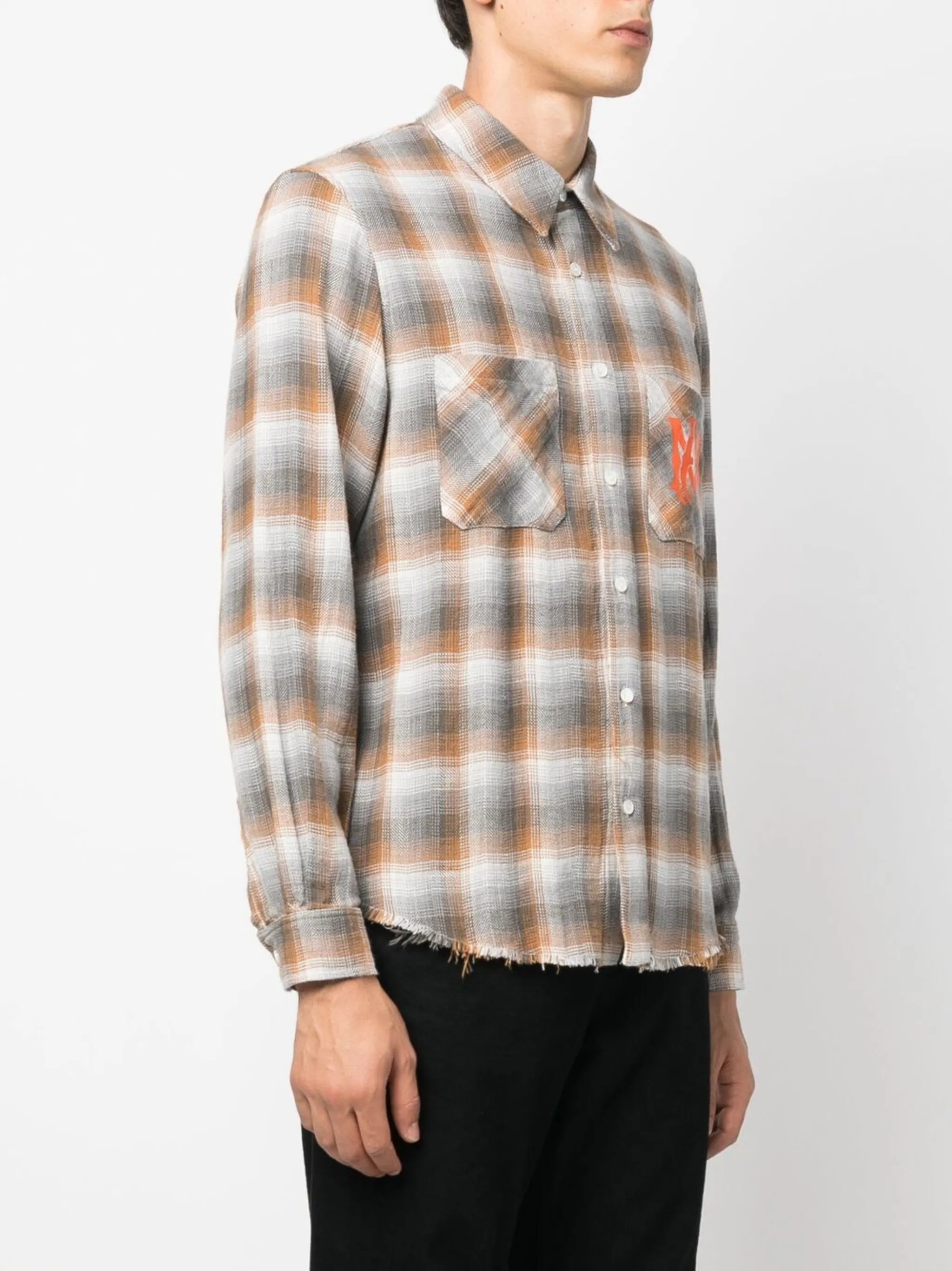 check-print shirt