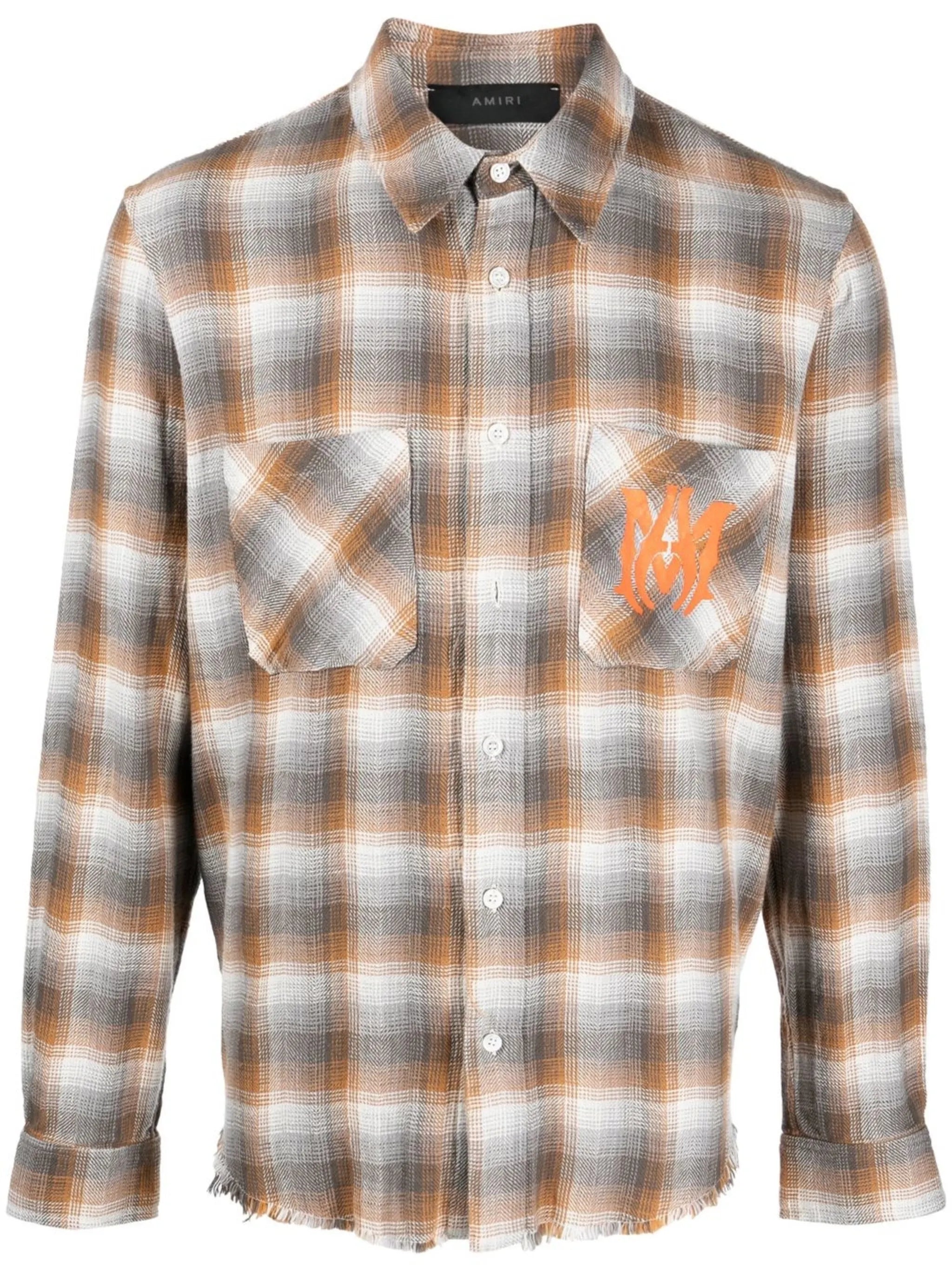 check-print shirt