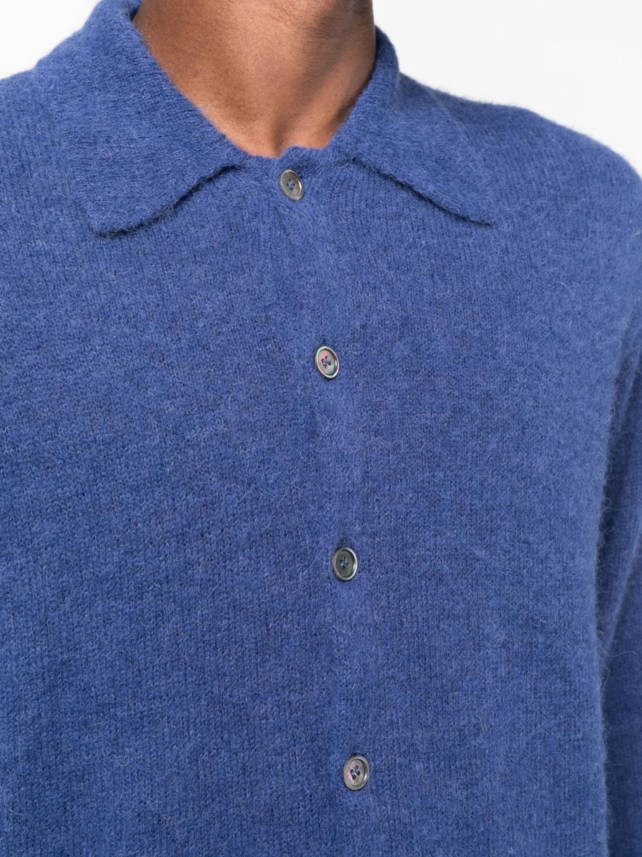 fine-knit button-up cardigan