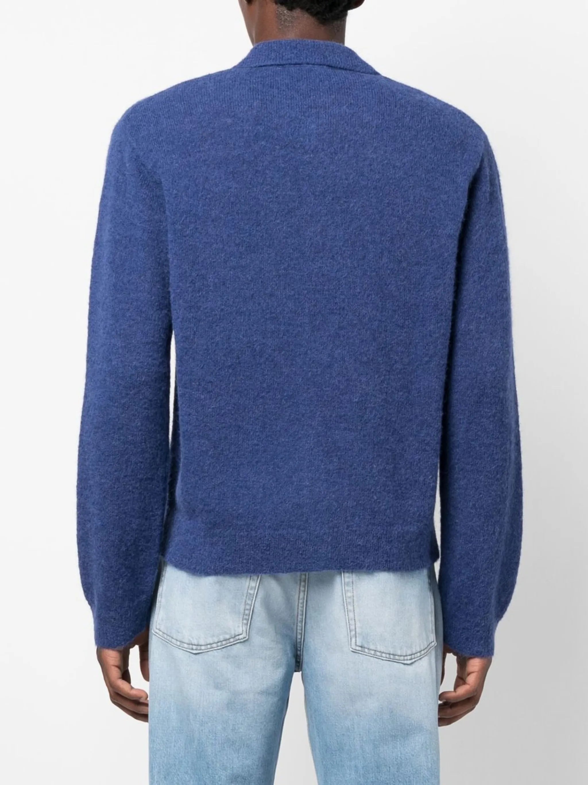 fine-knit button-up cardigan