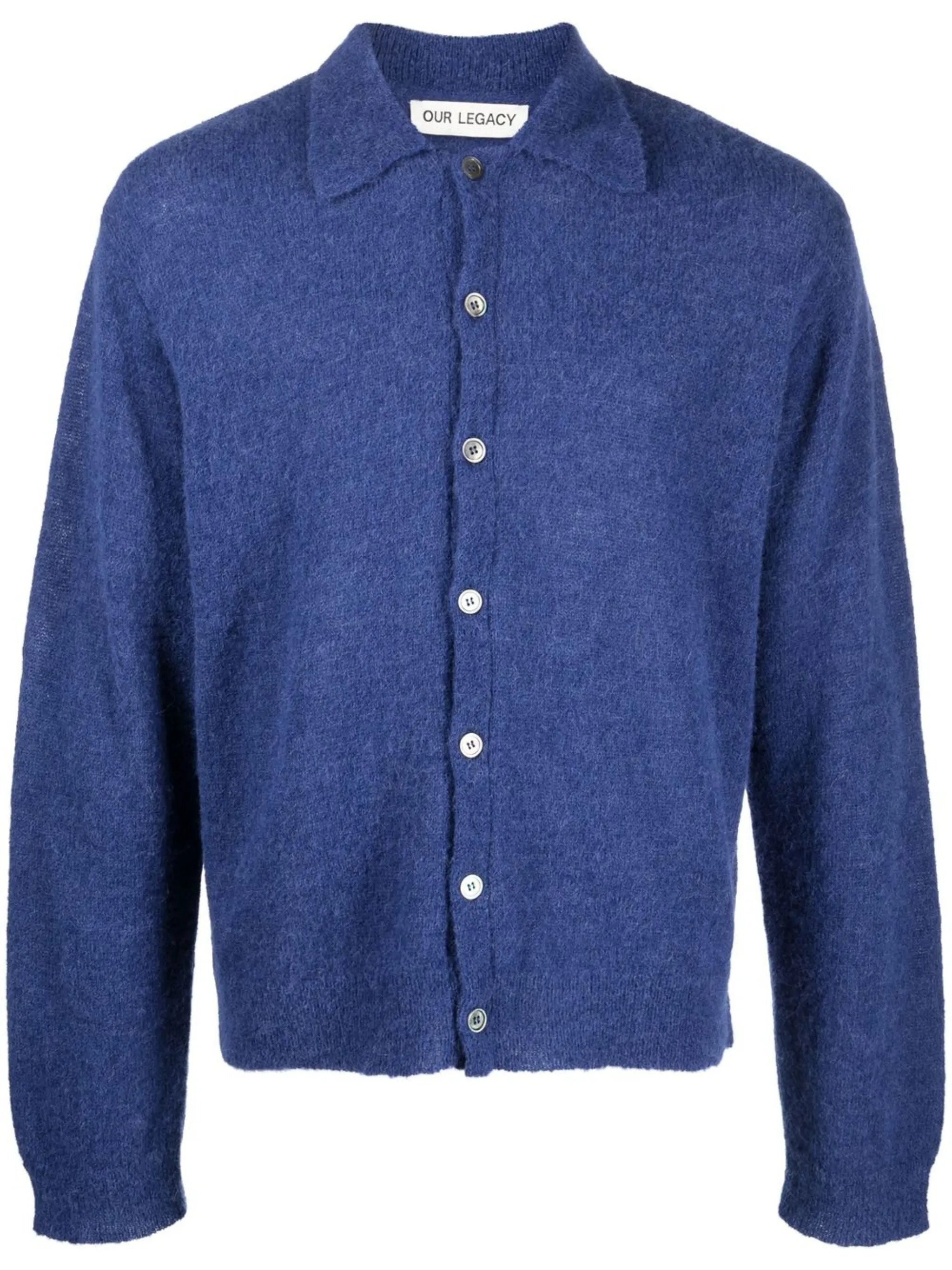 fine-knit button-up cardigan