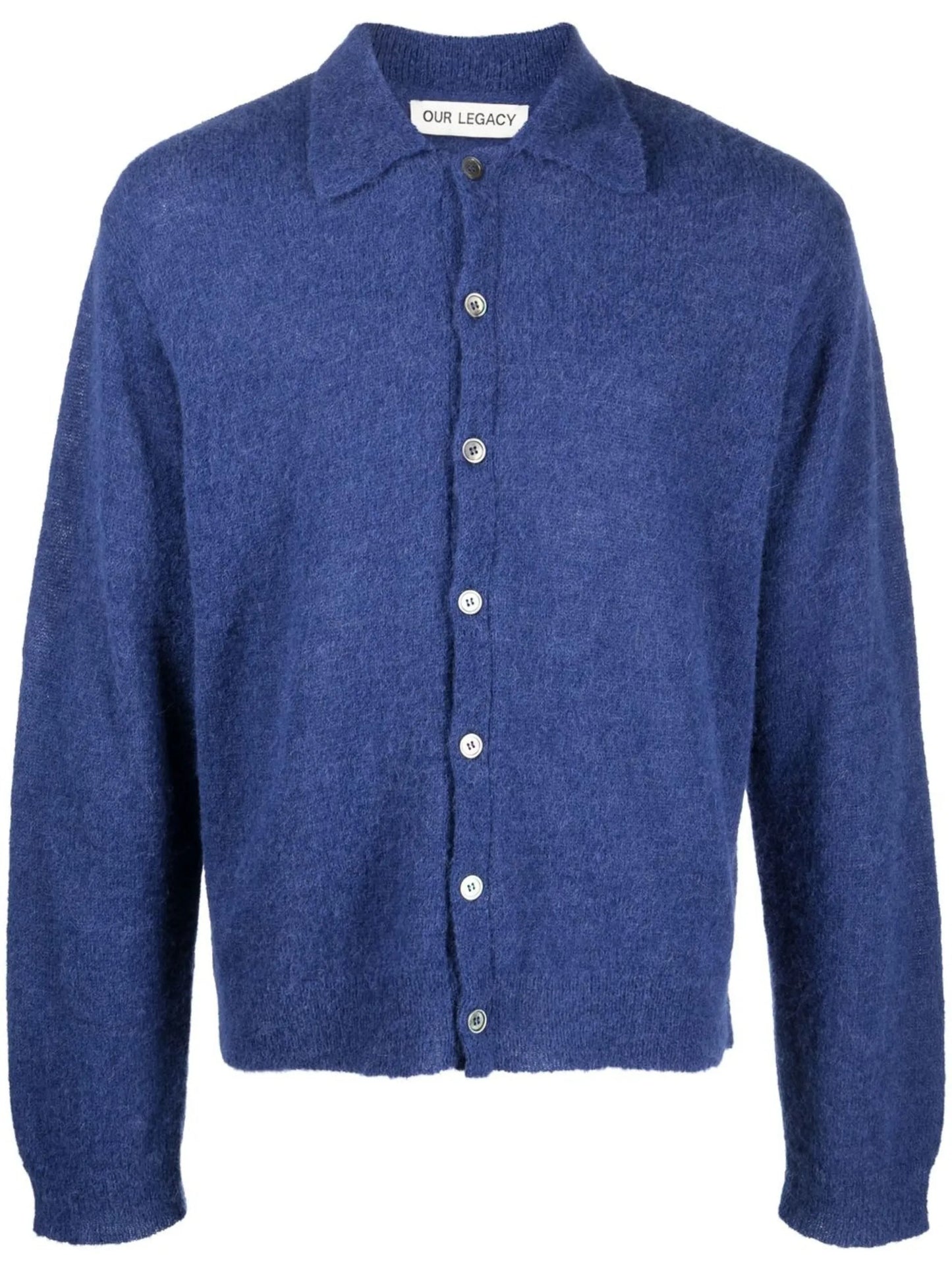 fine-knit button-up cardigan