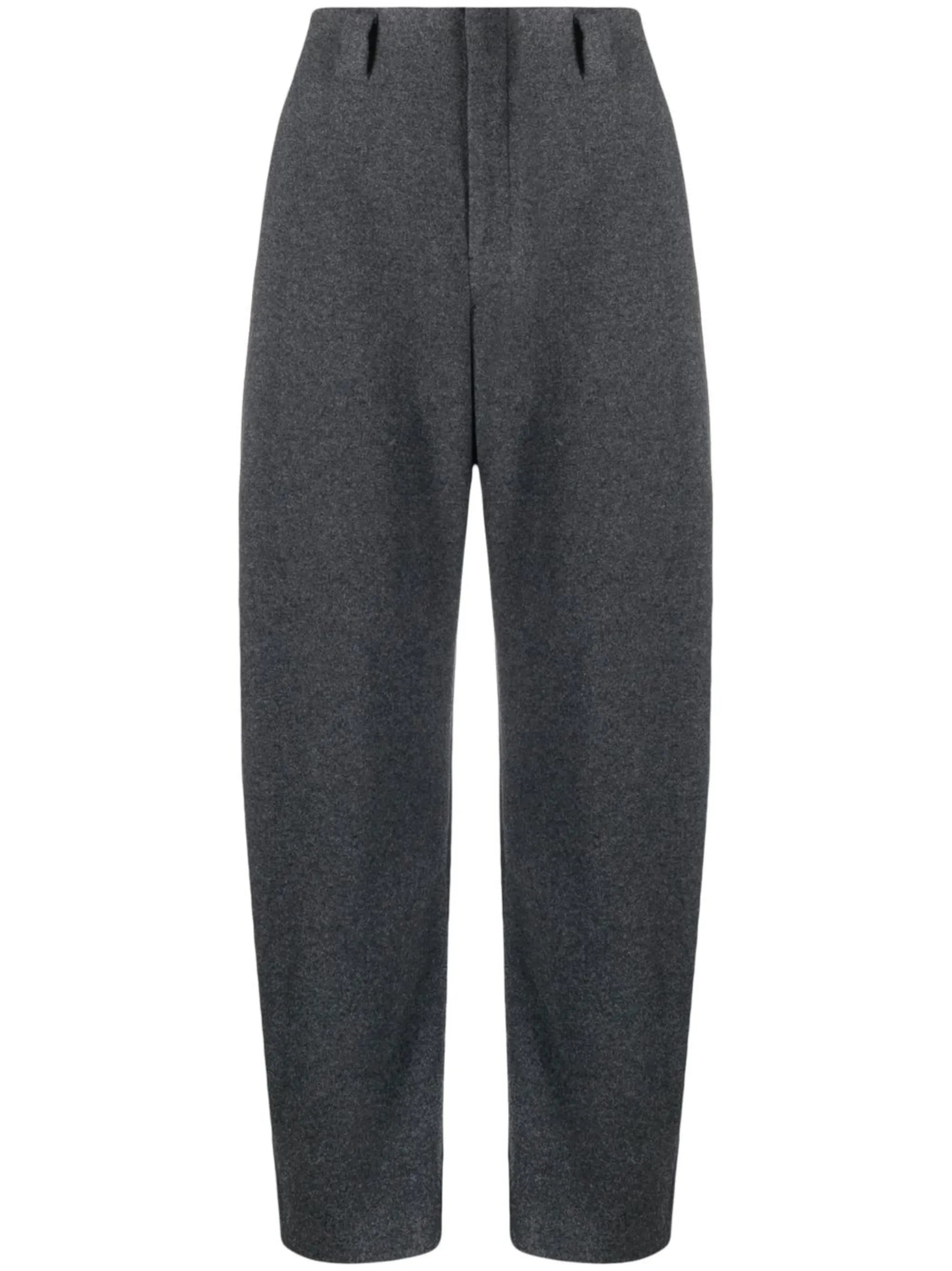 high-waisted wool trousers