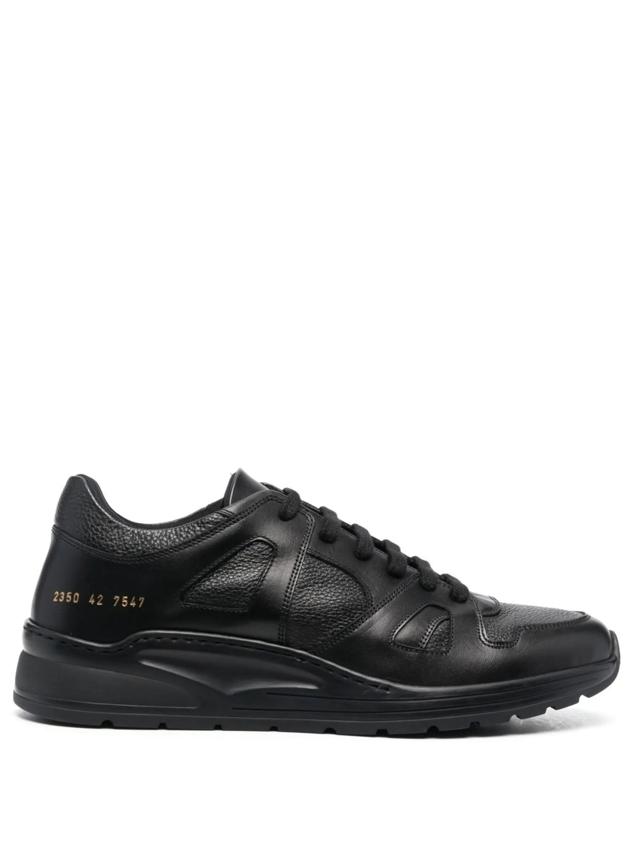 Track Technical leather low-top sneakers