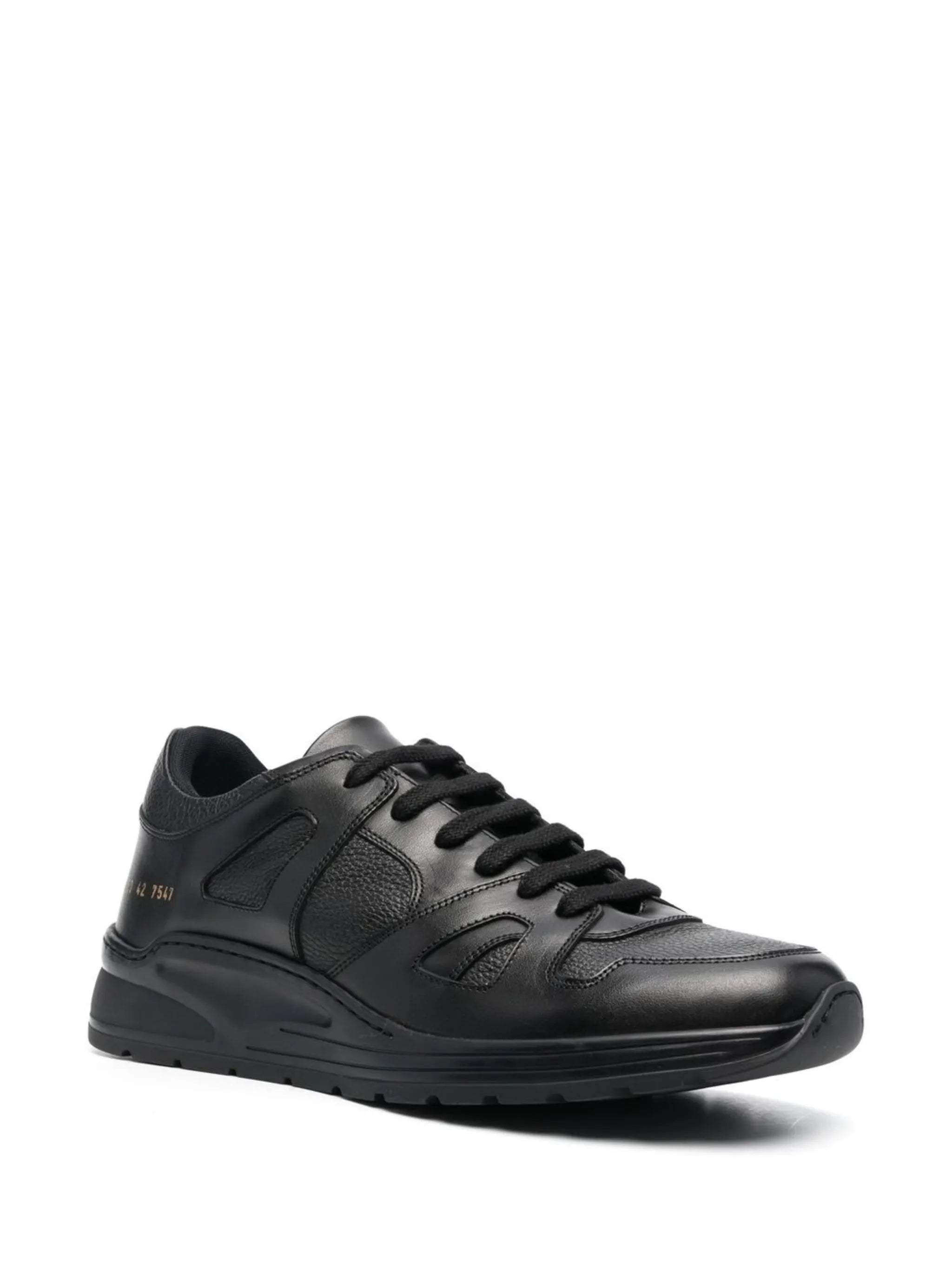Track Technical leather low-top sneakers
