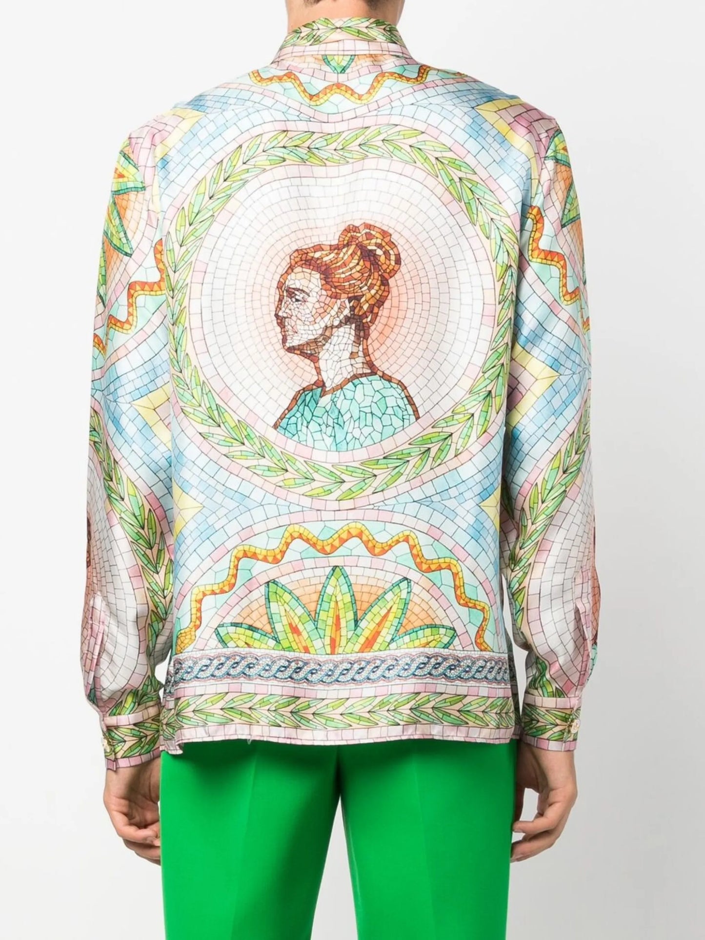 graphic-print silk shirt