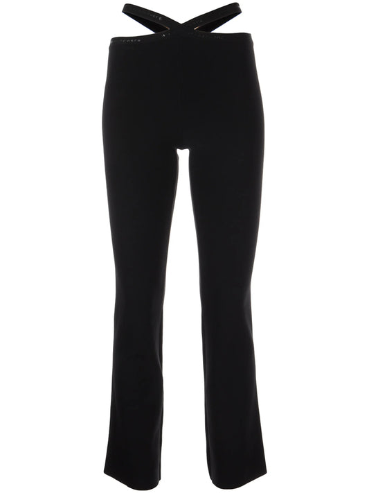criss-cross logo-trim leggings