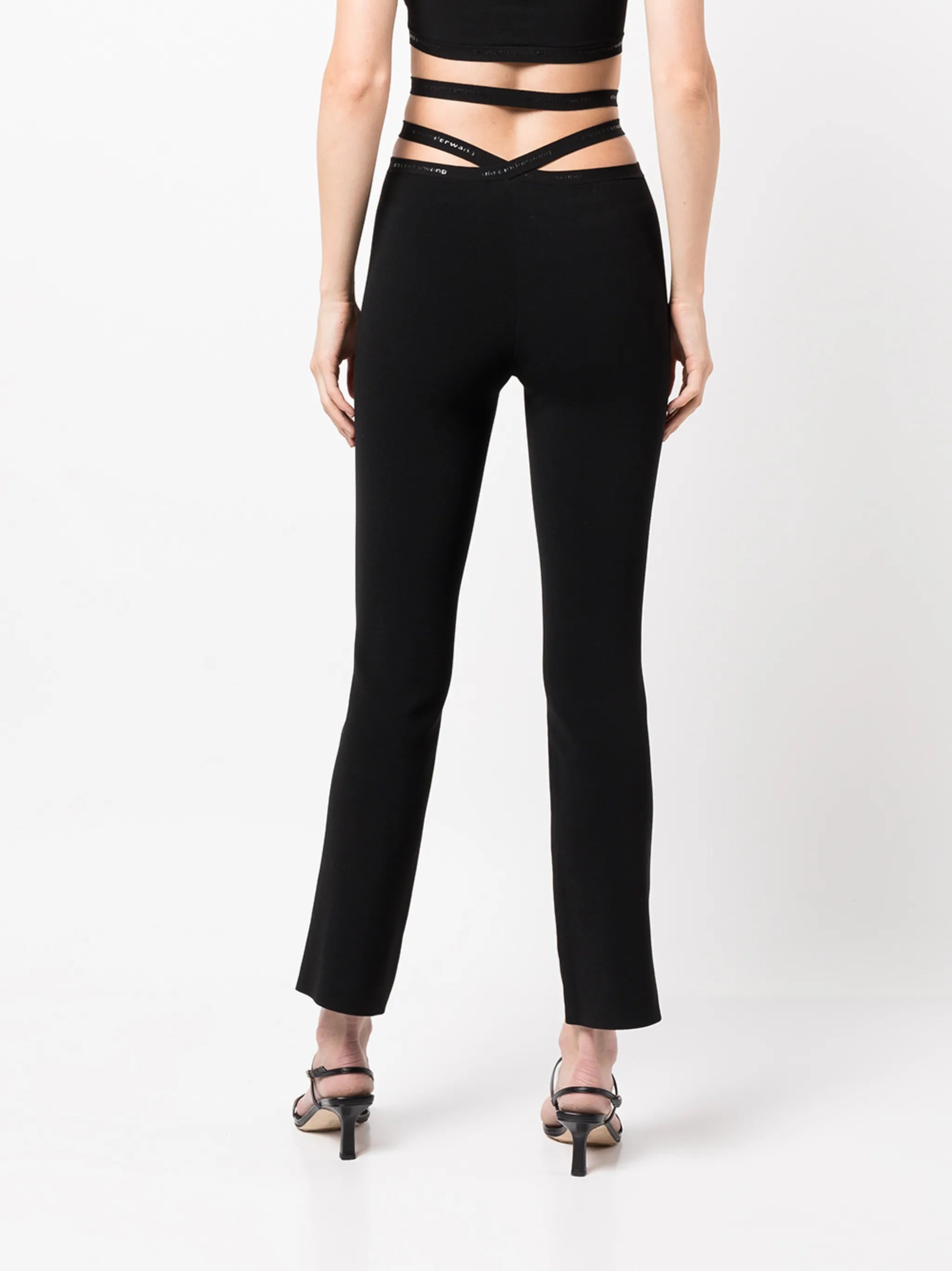 criss-cross logo-trim leggings