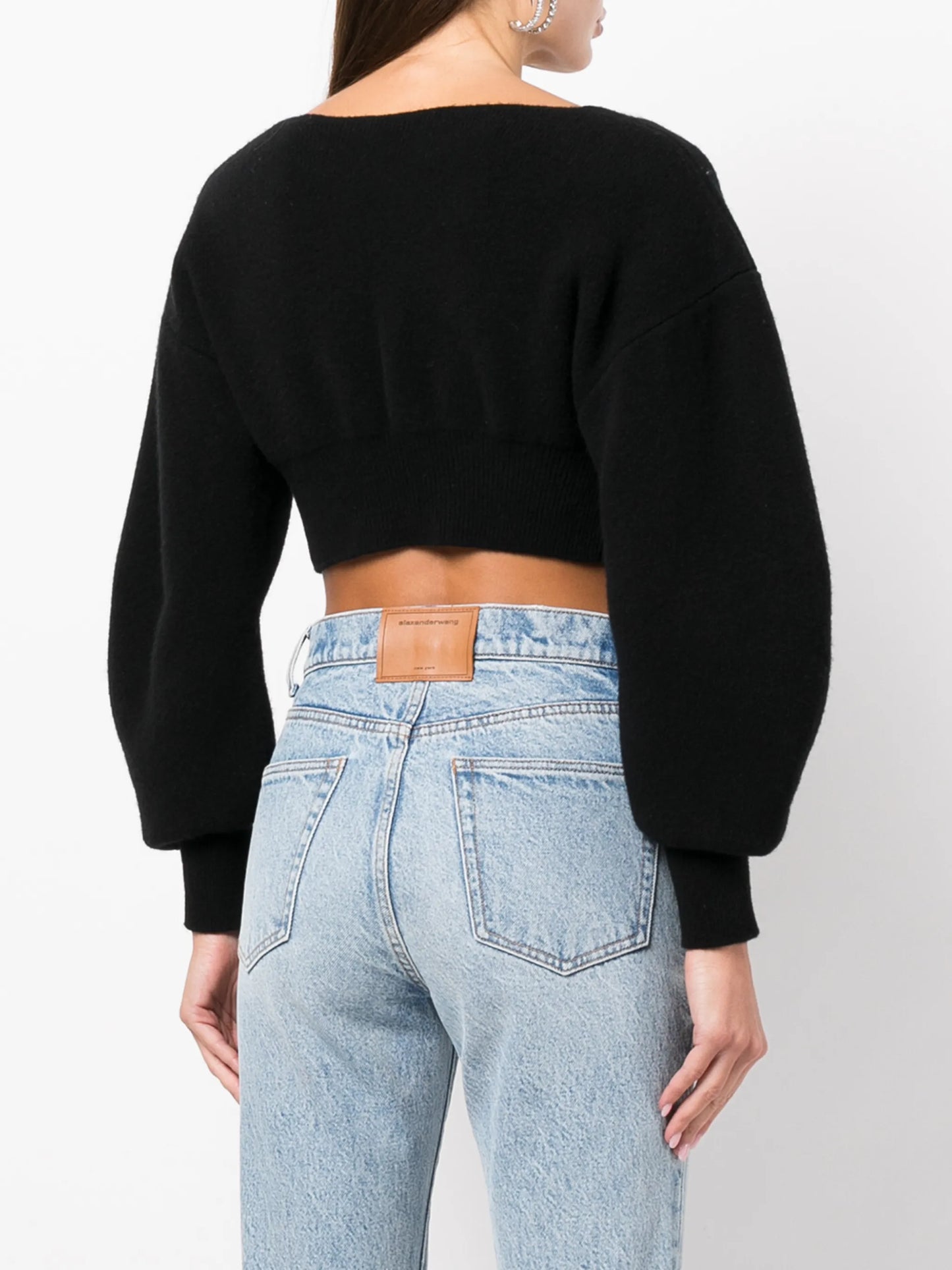V-neck cropped cardigan