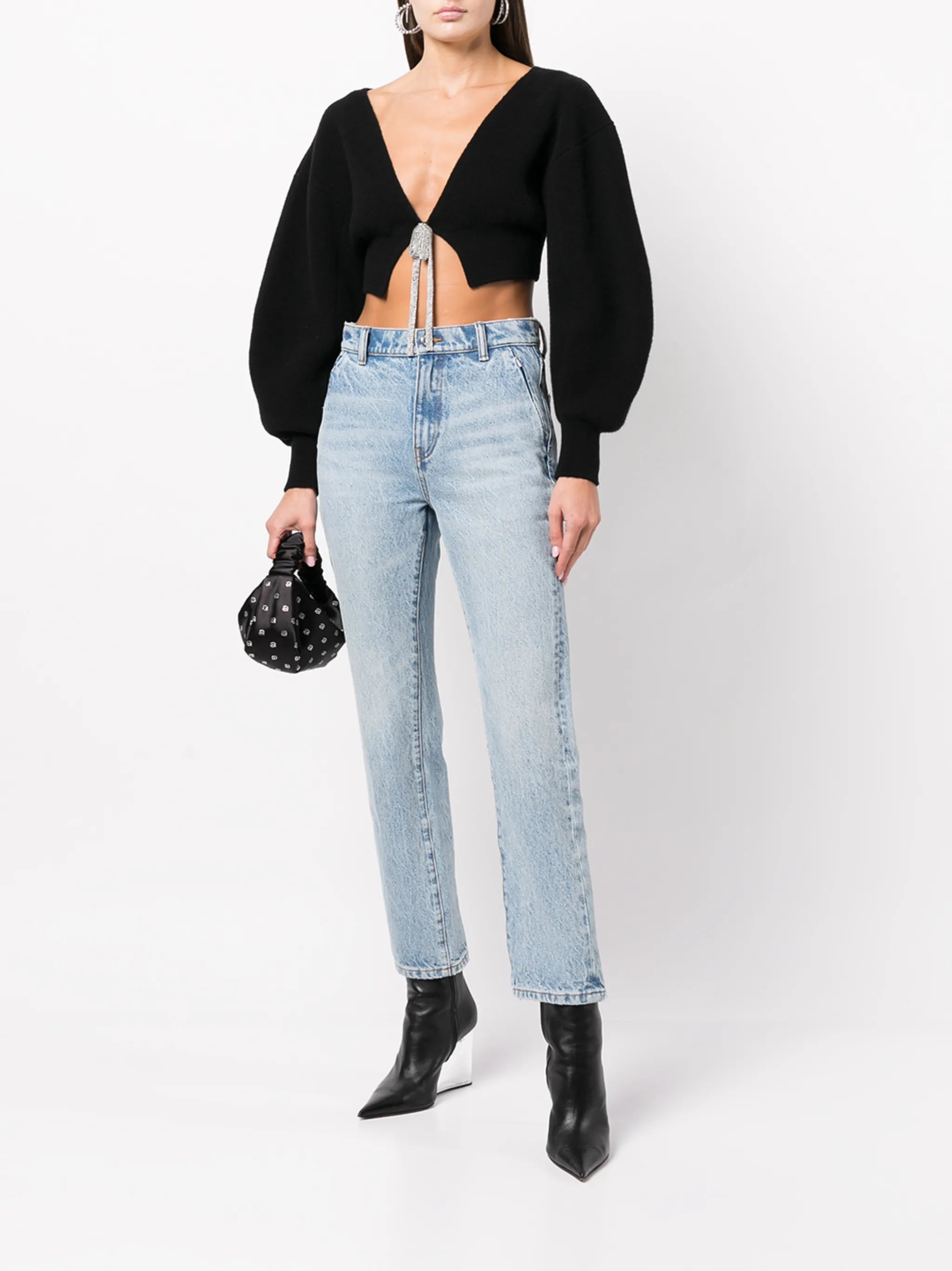 V-neck cropped cardigan