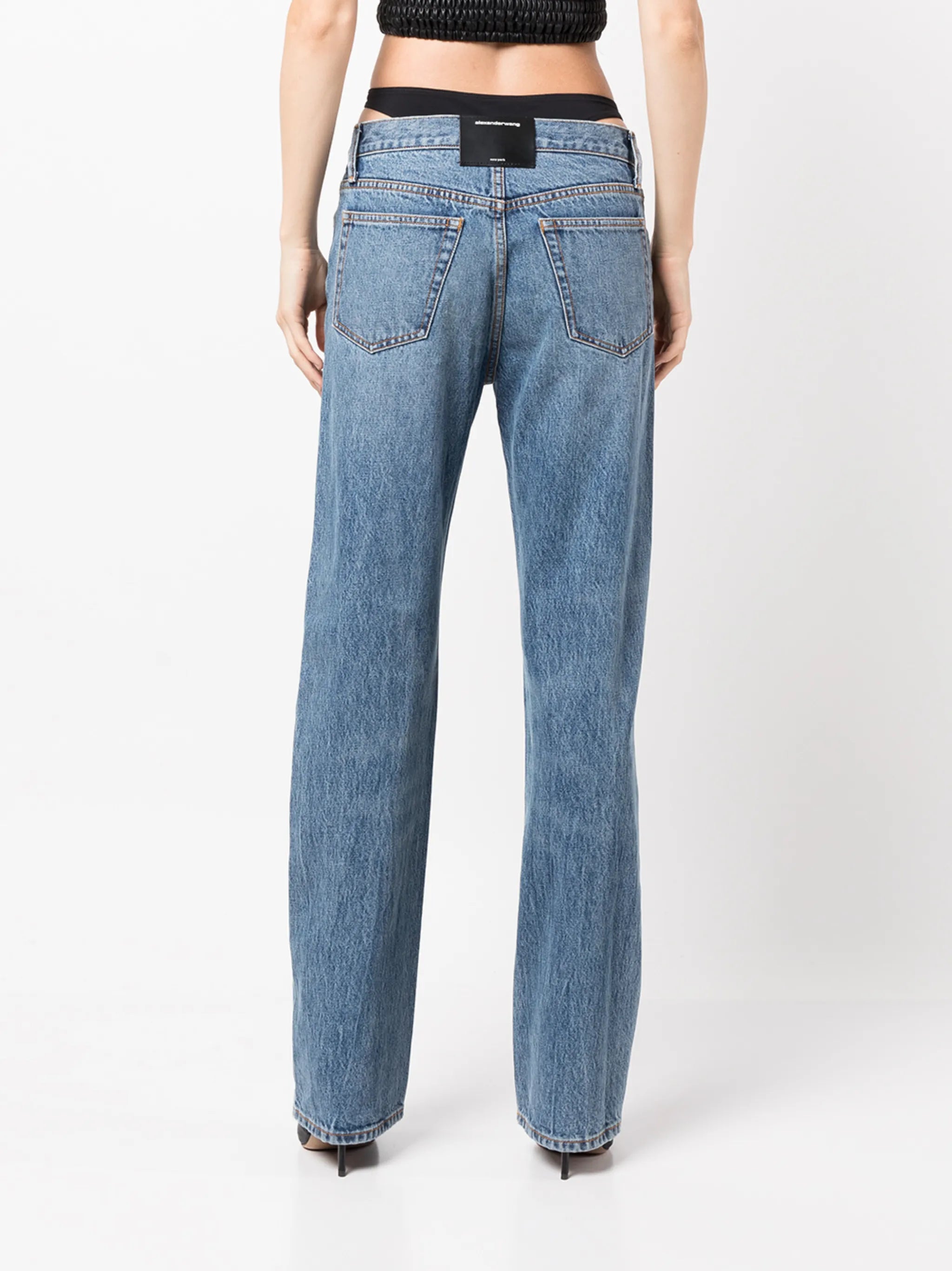 low-waisted thong jeans