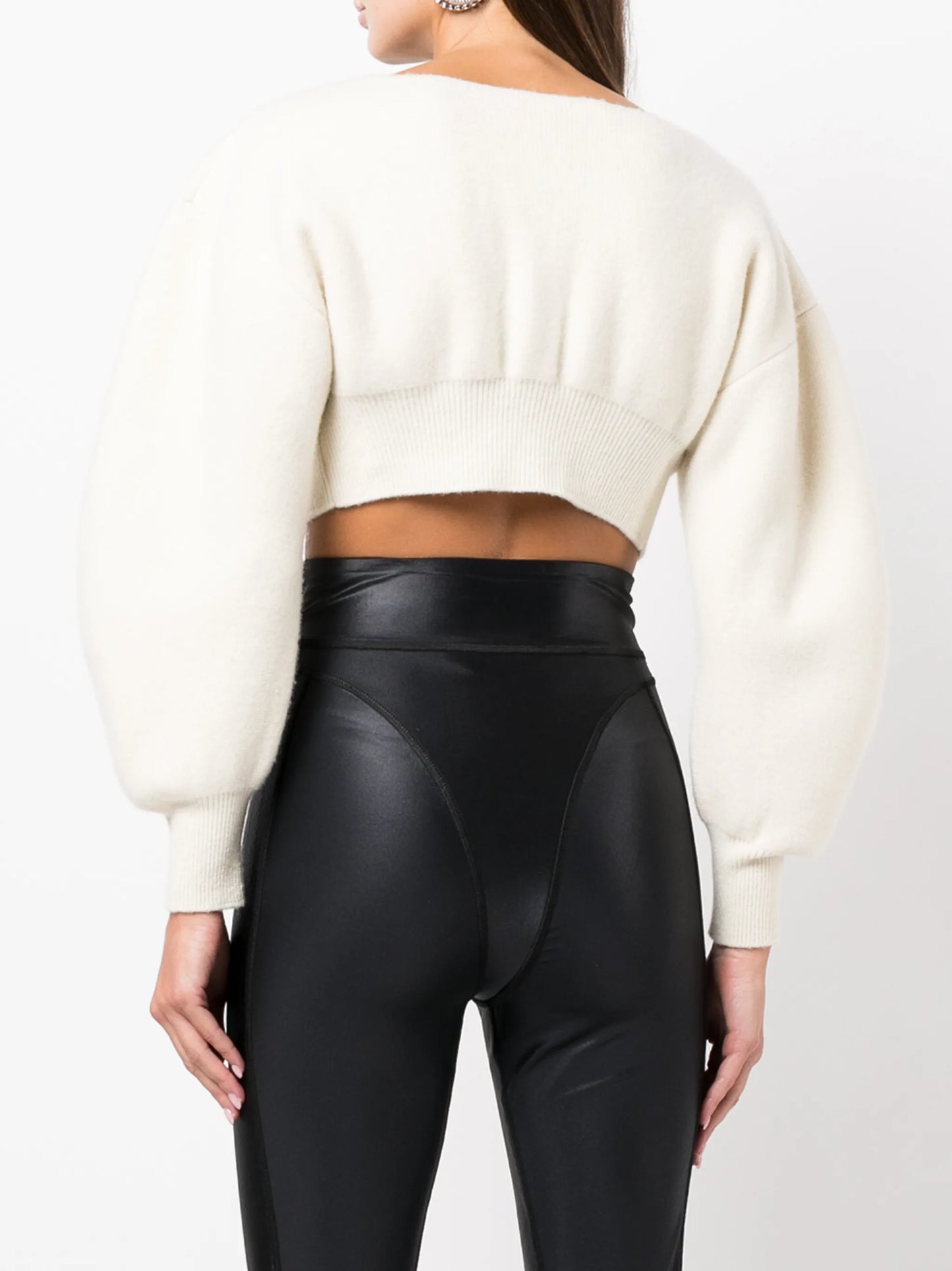 V-neck cropped cardigan