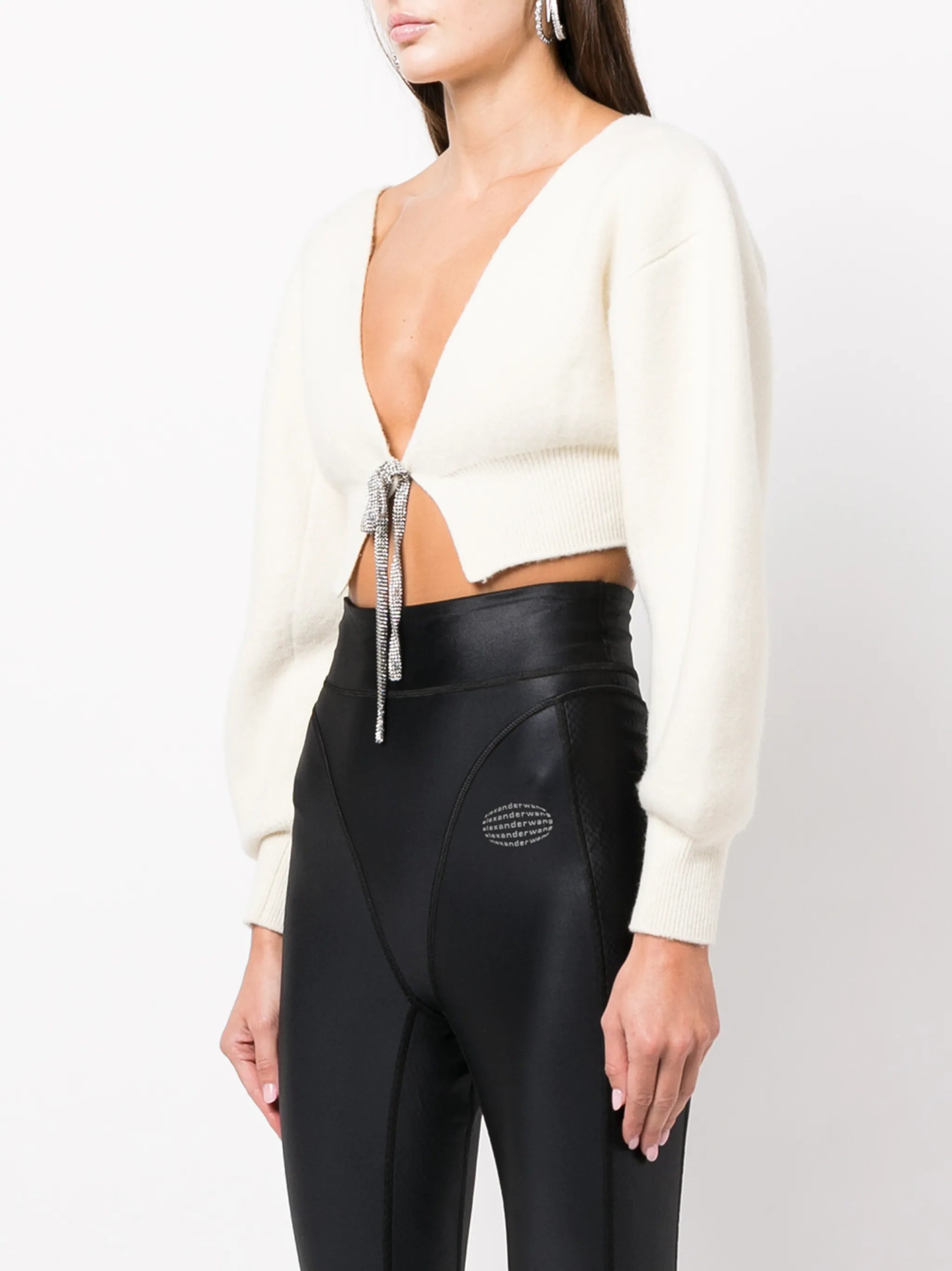 V-neck cropped cardigan