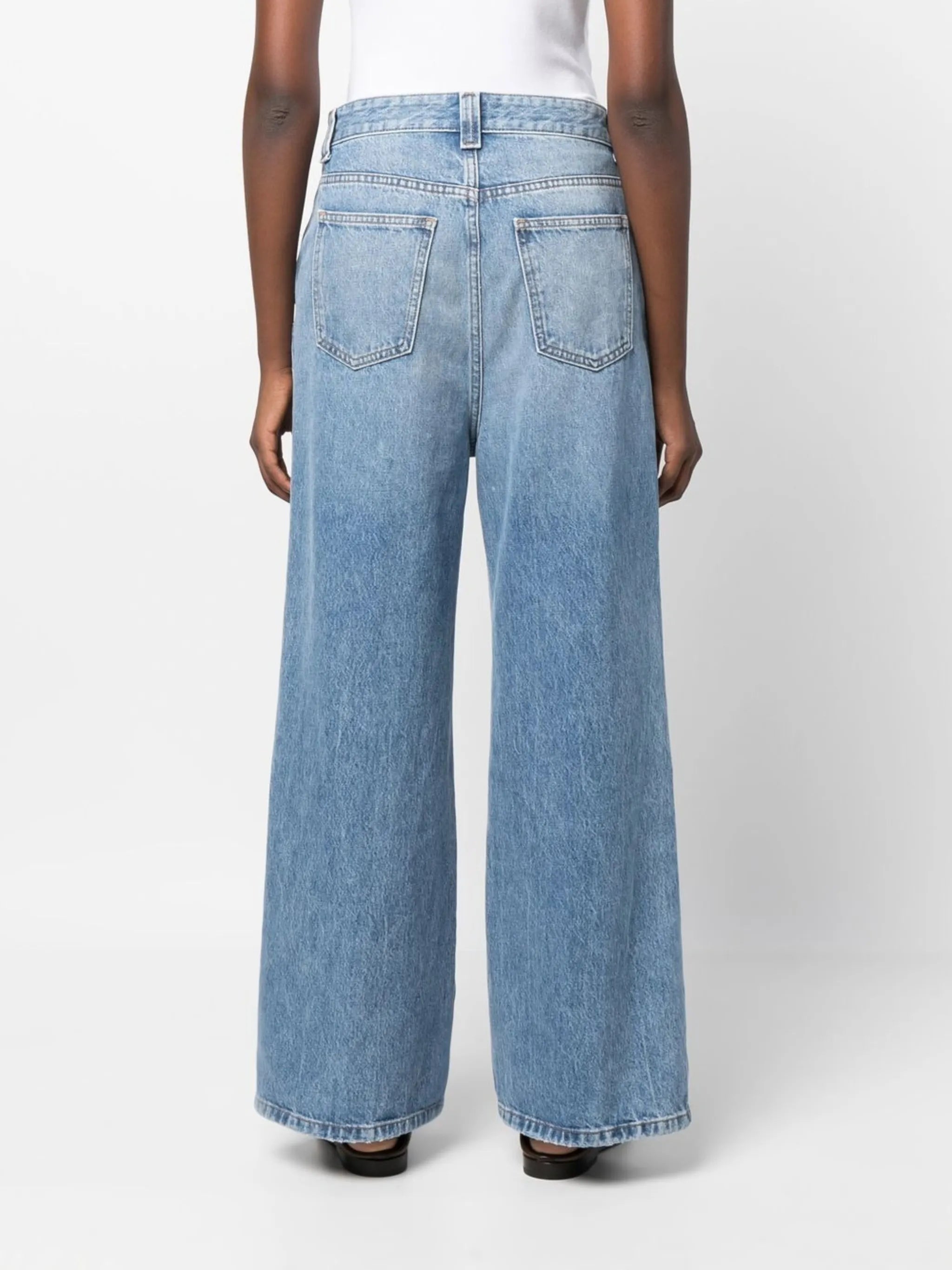 wide-leg denim jeans
