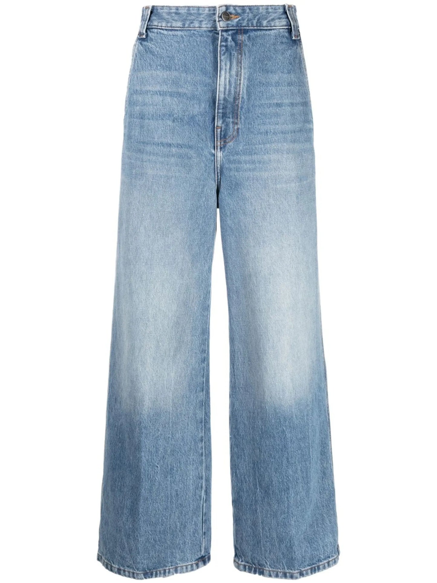wide-leg denim jeans