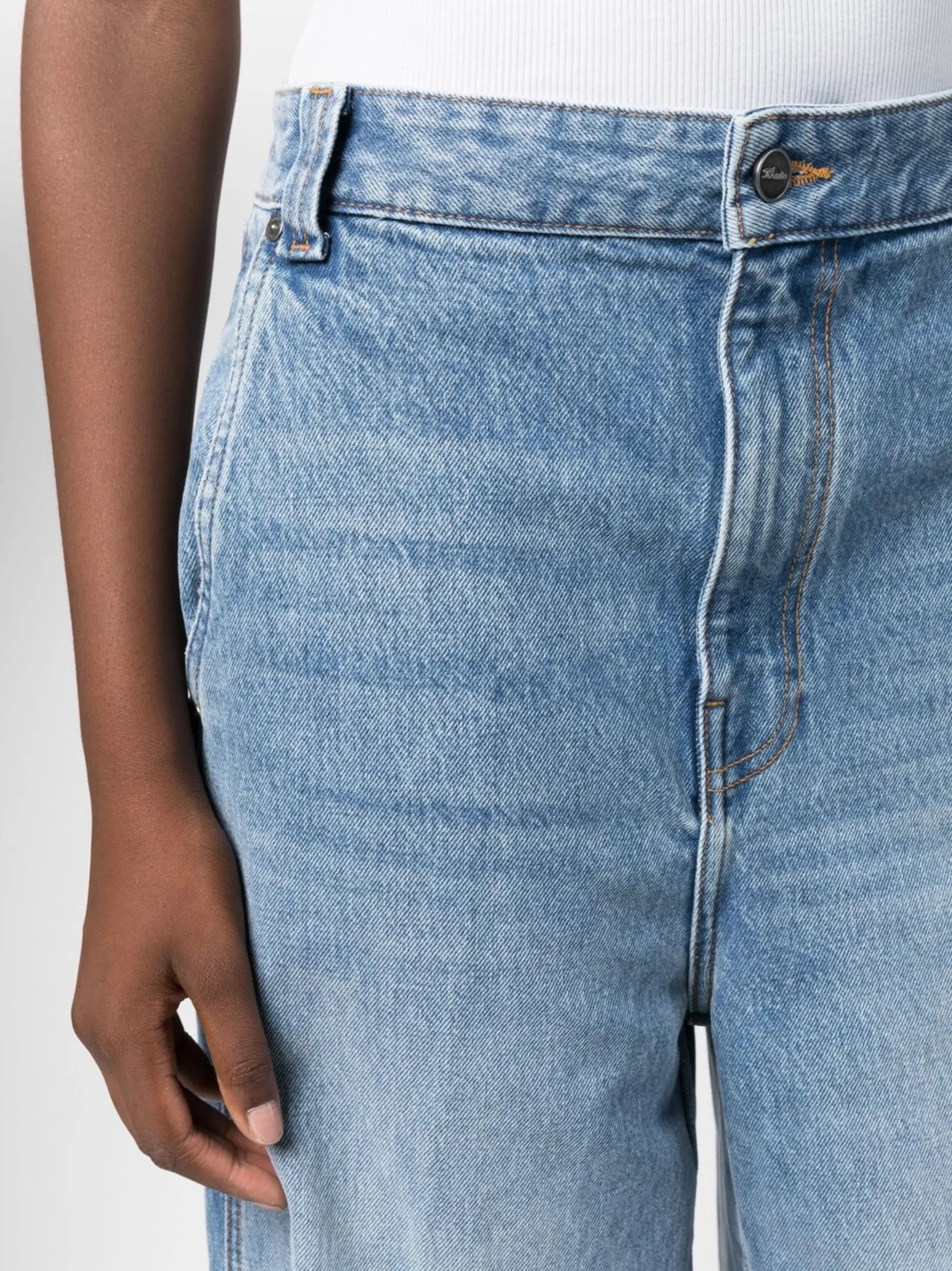 wide-leg denim jeans