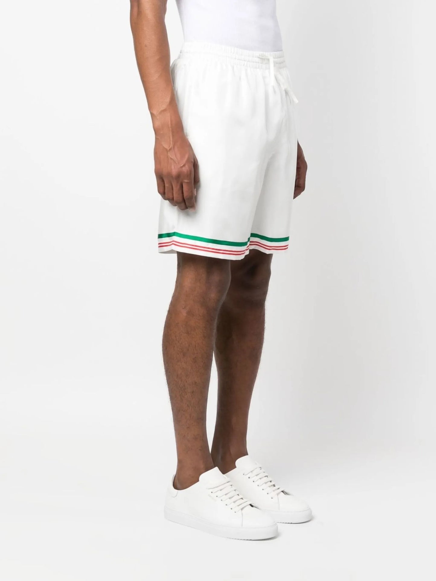 graphic-print silk shorts