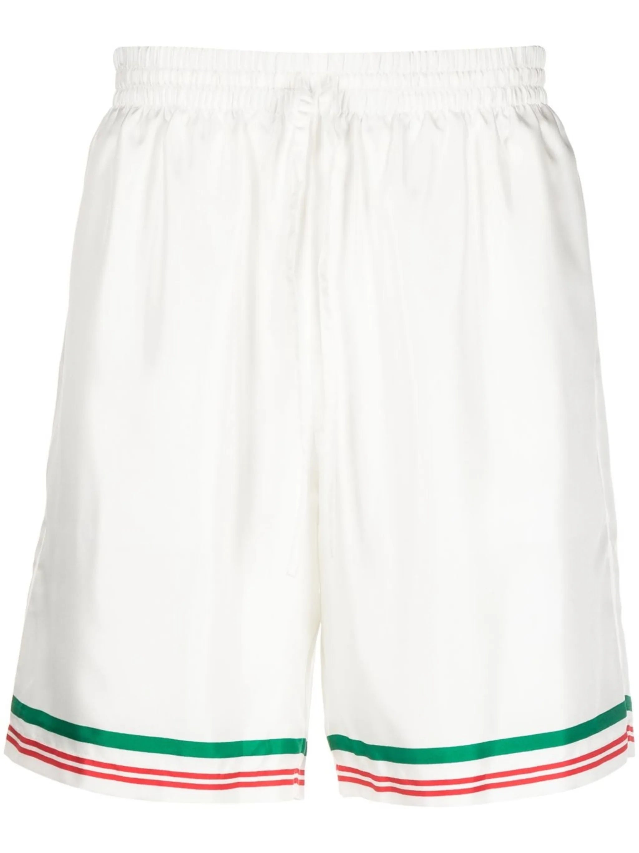 graphic-print silk shorts