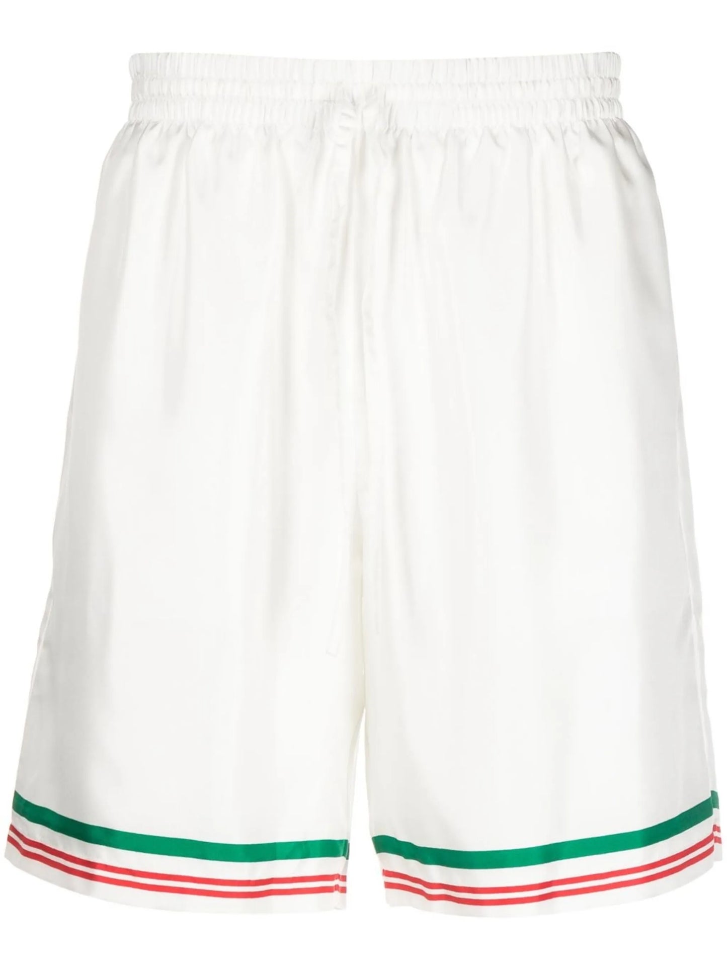 graphic-print silk shorts
