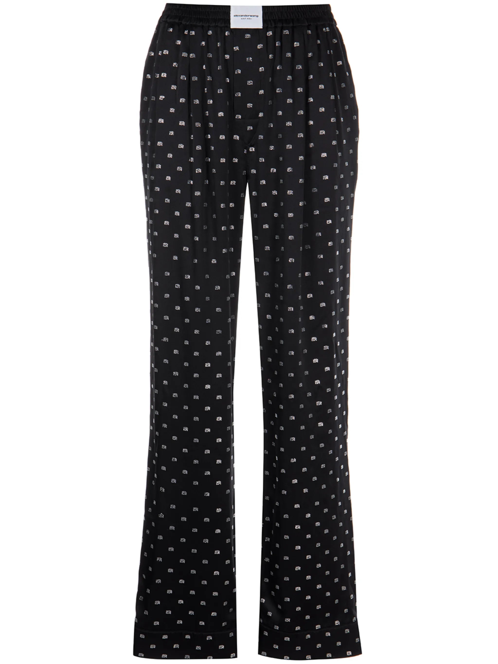 logo jacquard silk pajama trousers