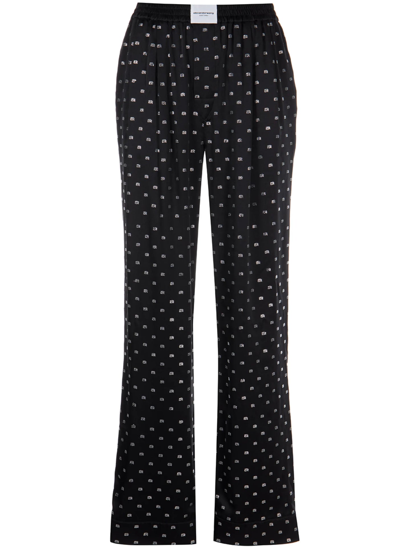 logo jacquard silk pajama trousers
