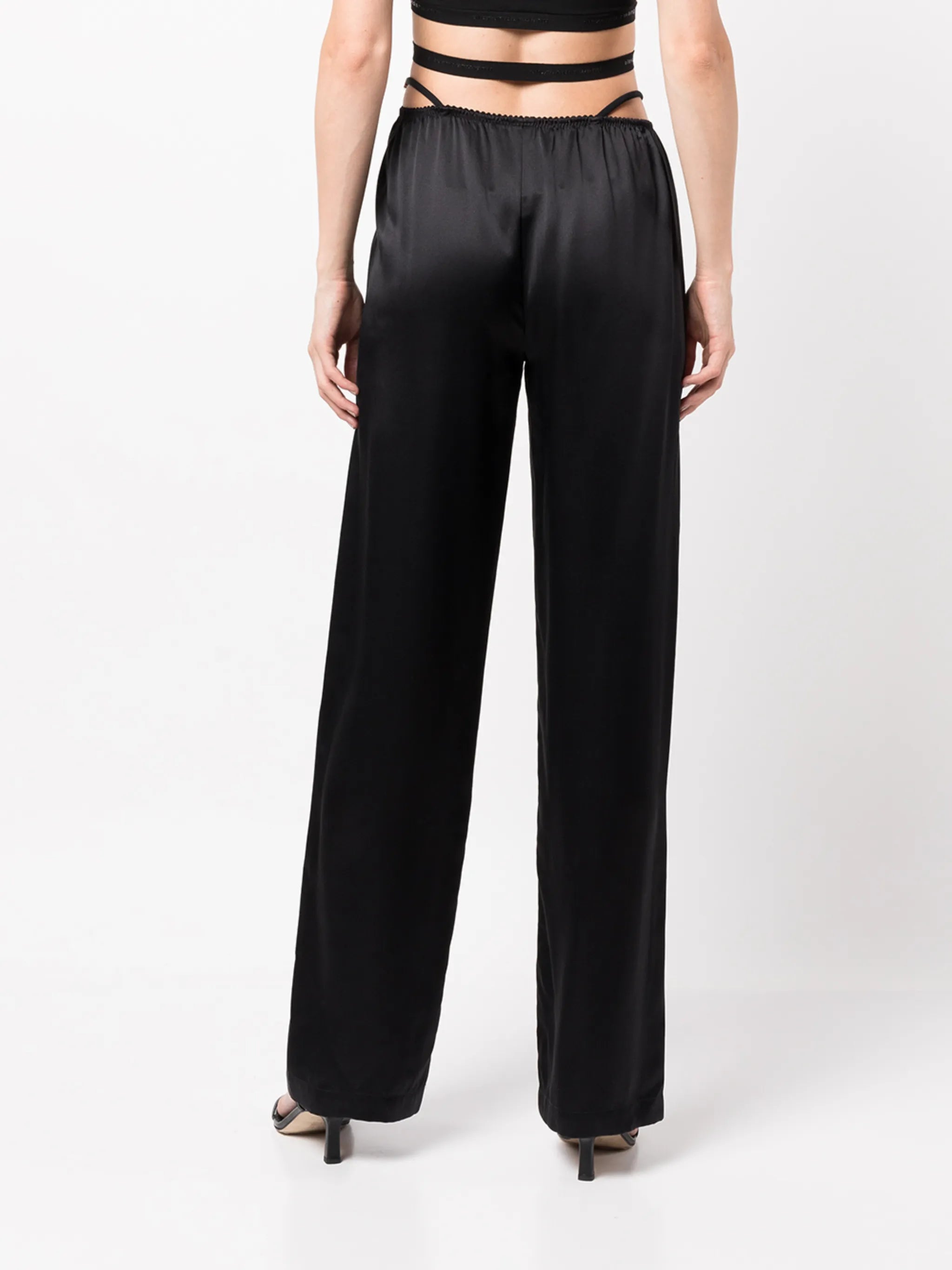 crystal thong satin trousers