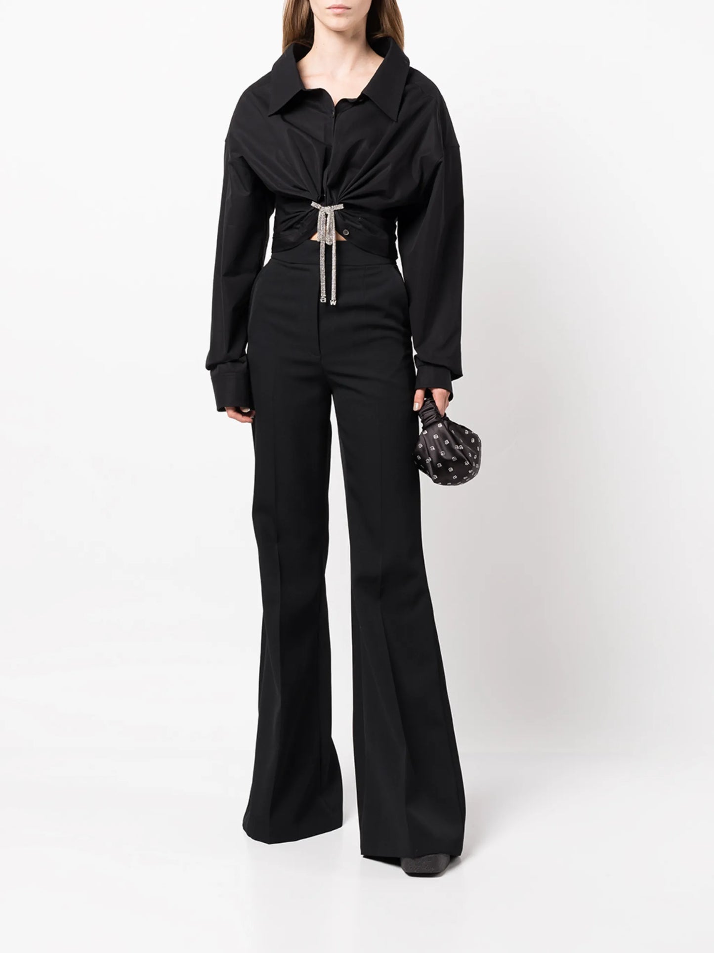 tailored flared-leg trousers