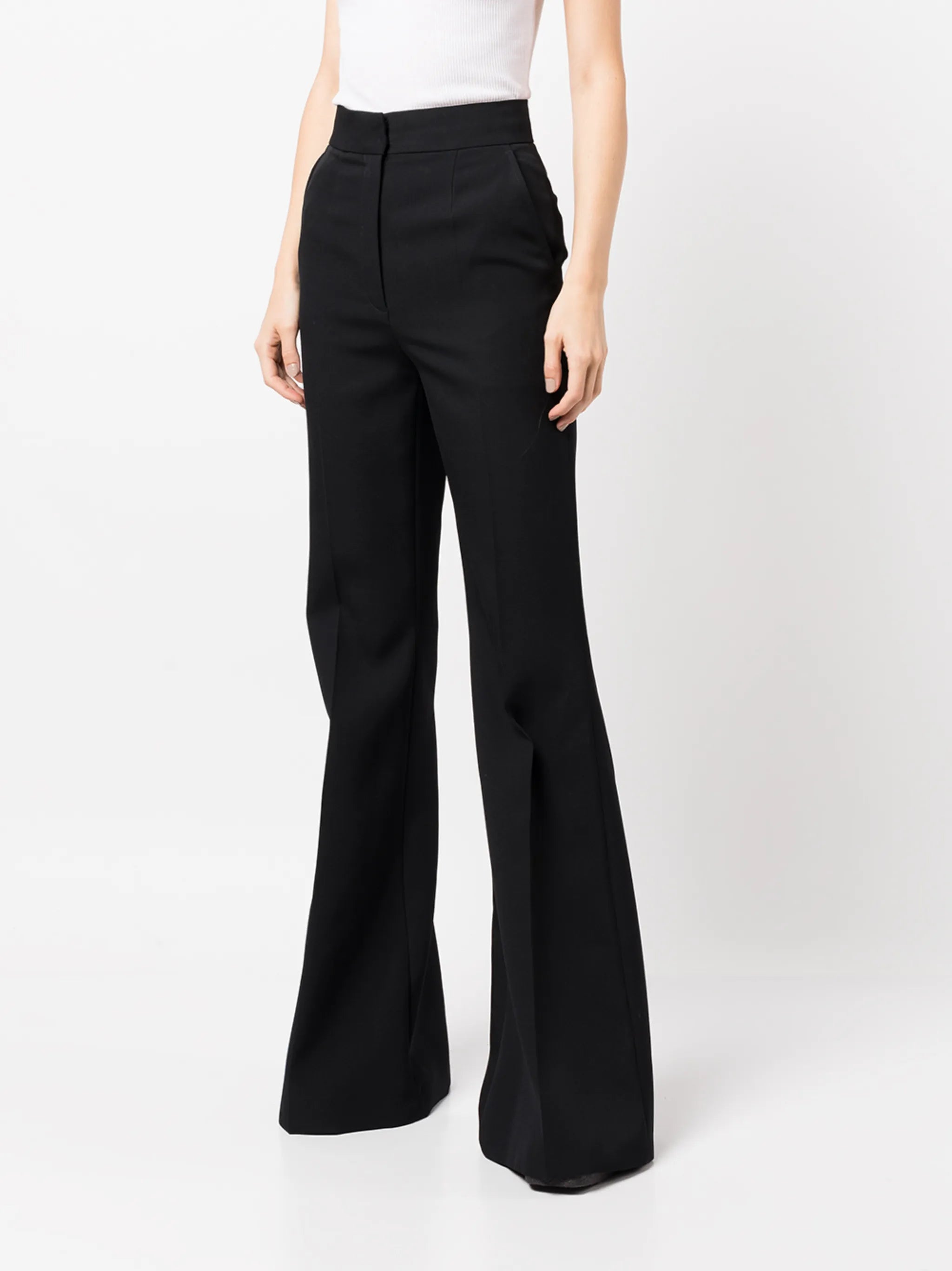 tailored flared-leg trousers
