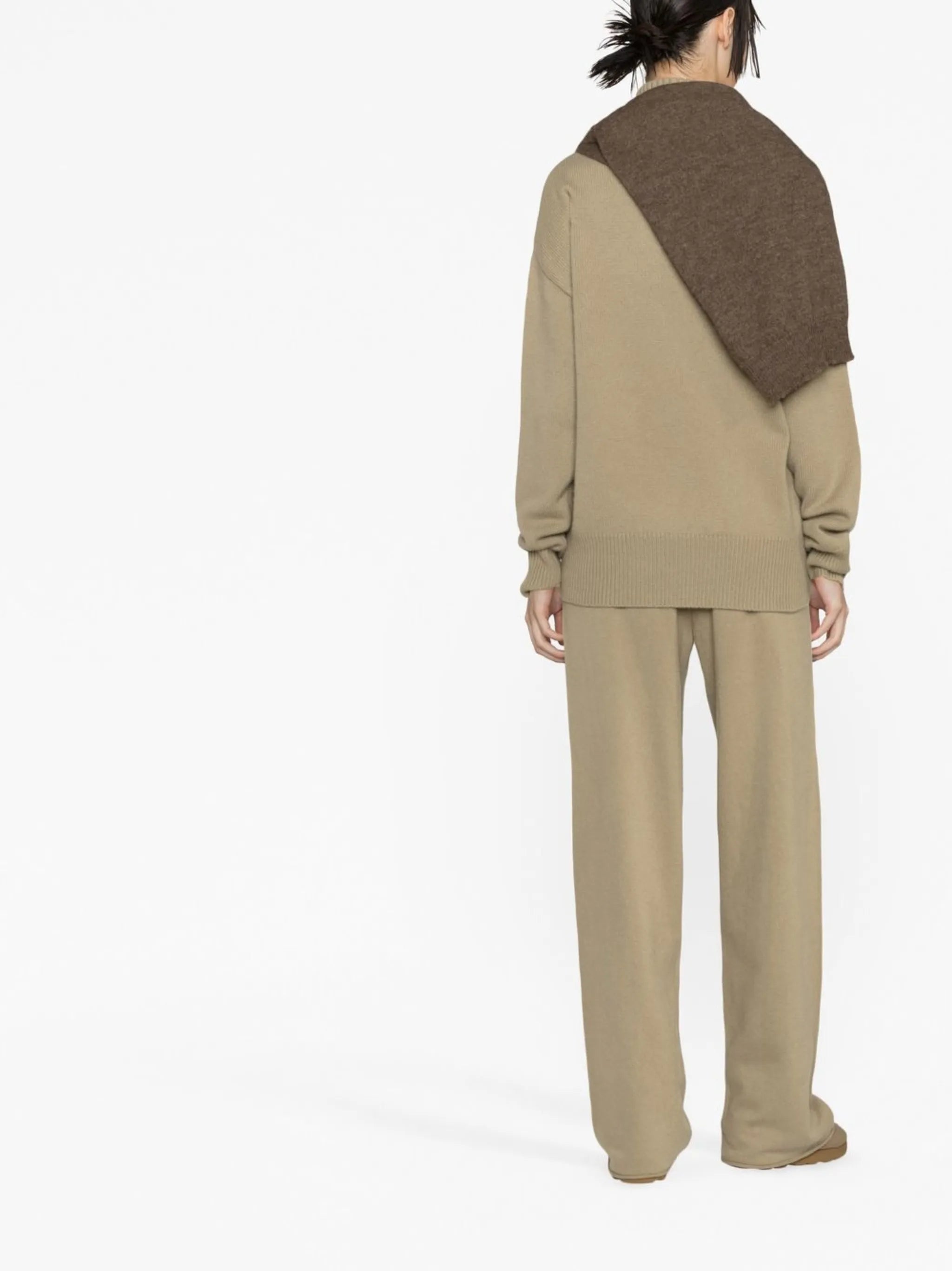 straight-leg knitted trousers
