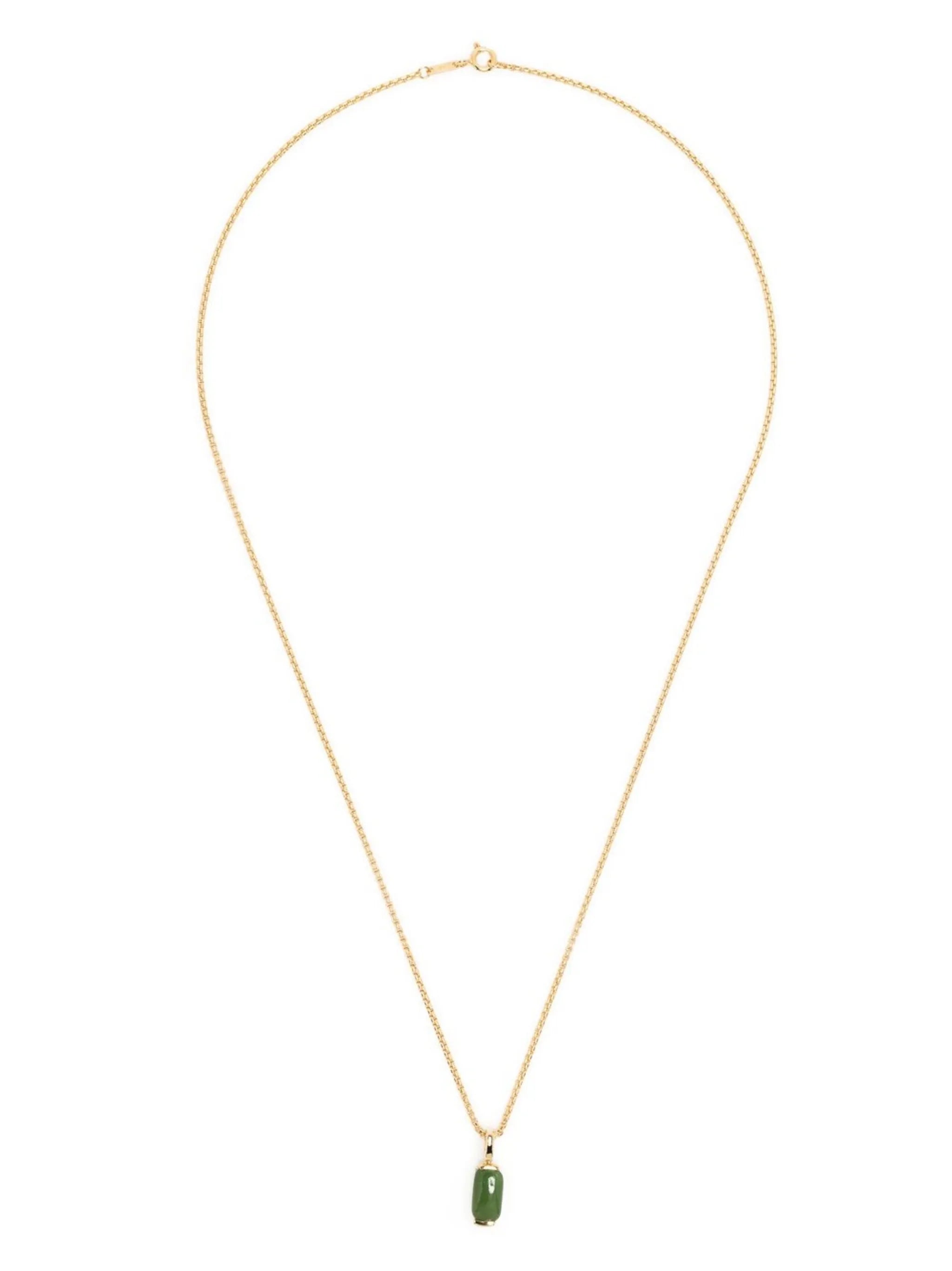 18kt yellow gold jade pendant necklace