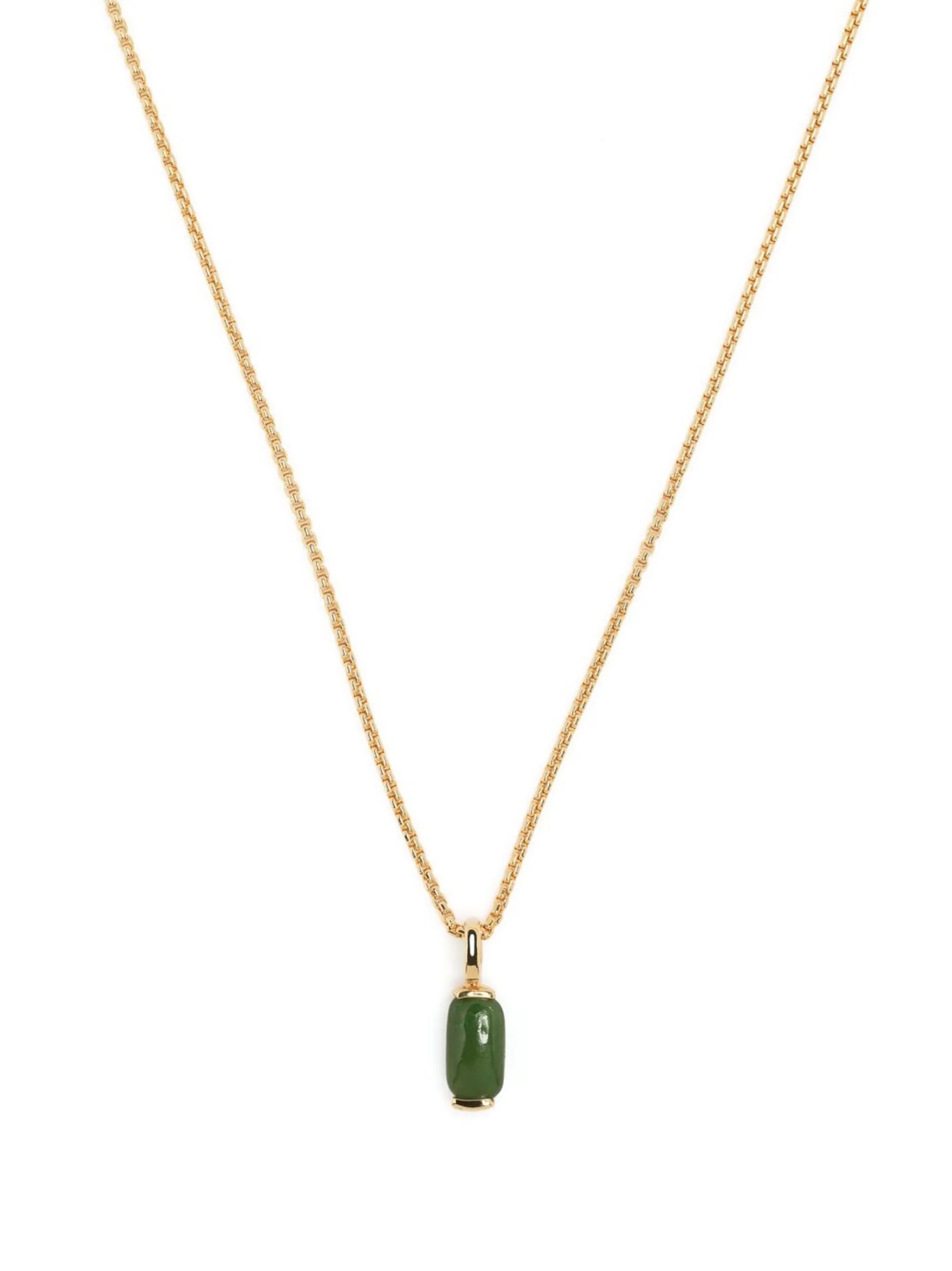 18kt yellow gold jade pendant necklace