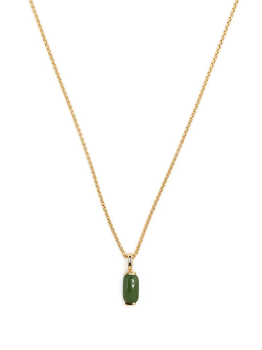 18kt yellow gold jade pendant necklace