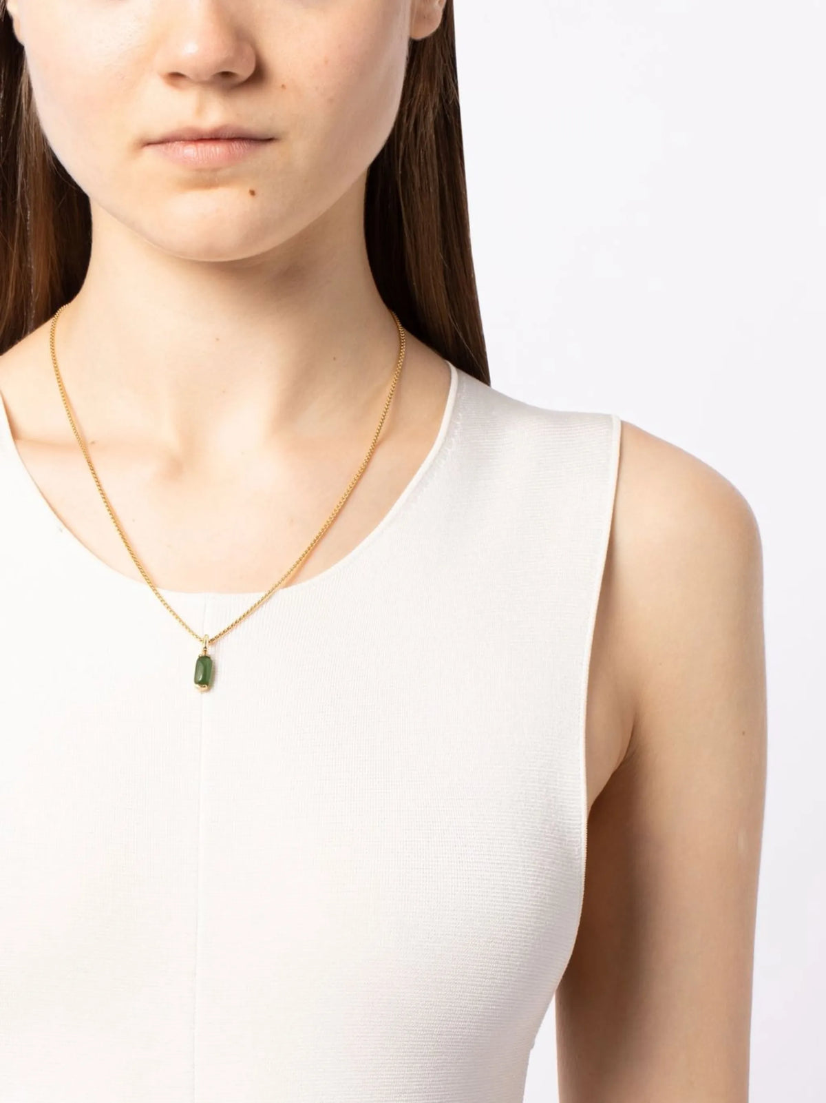 18kt yellow gold jade pendant necklace