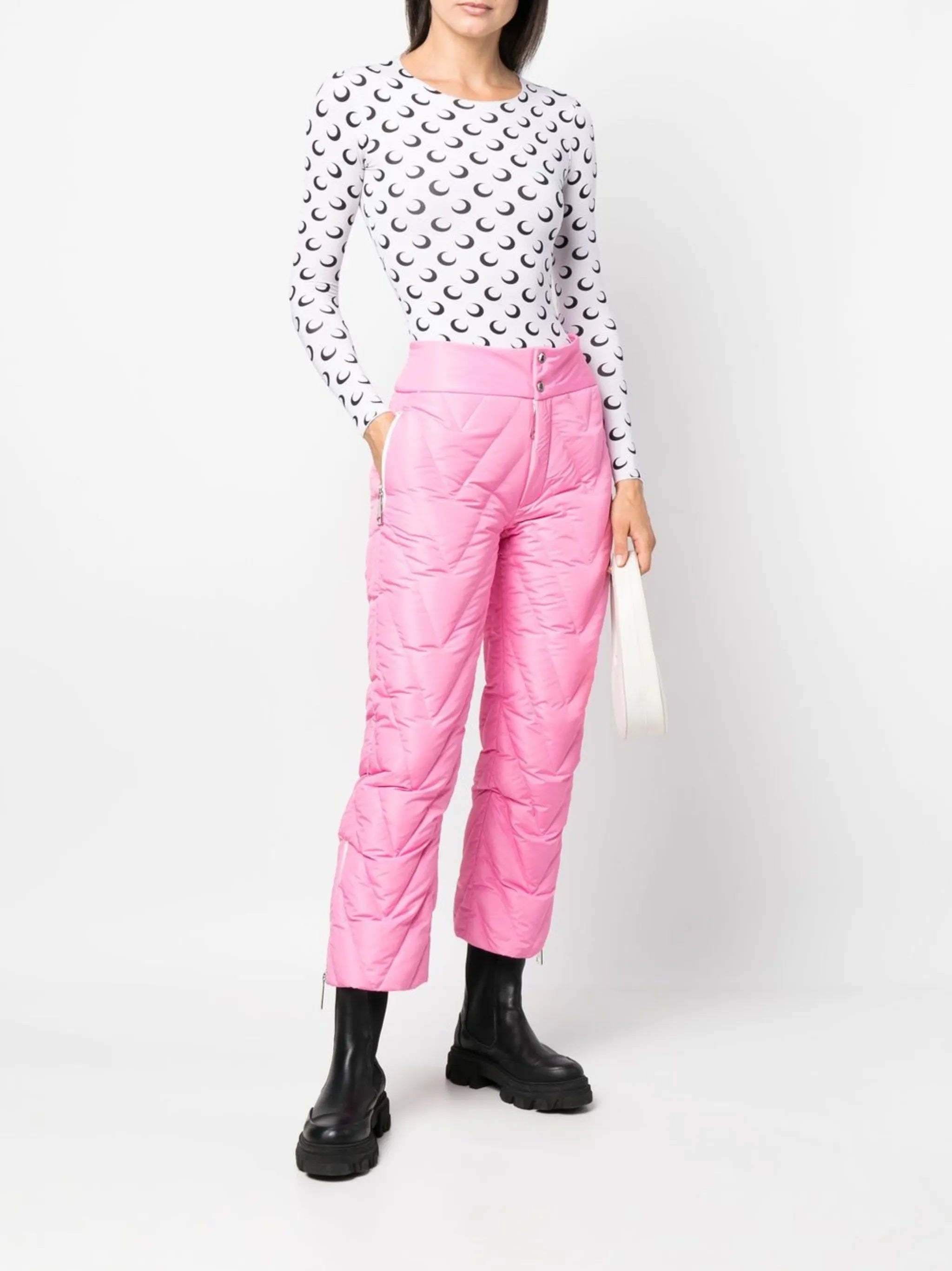 chevron quilted ski trousers