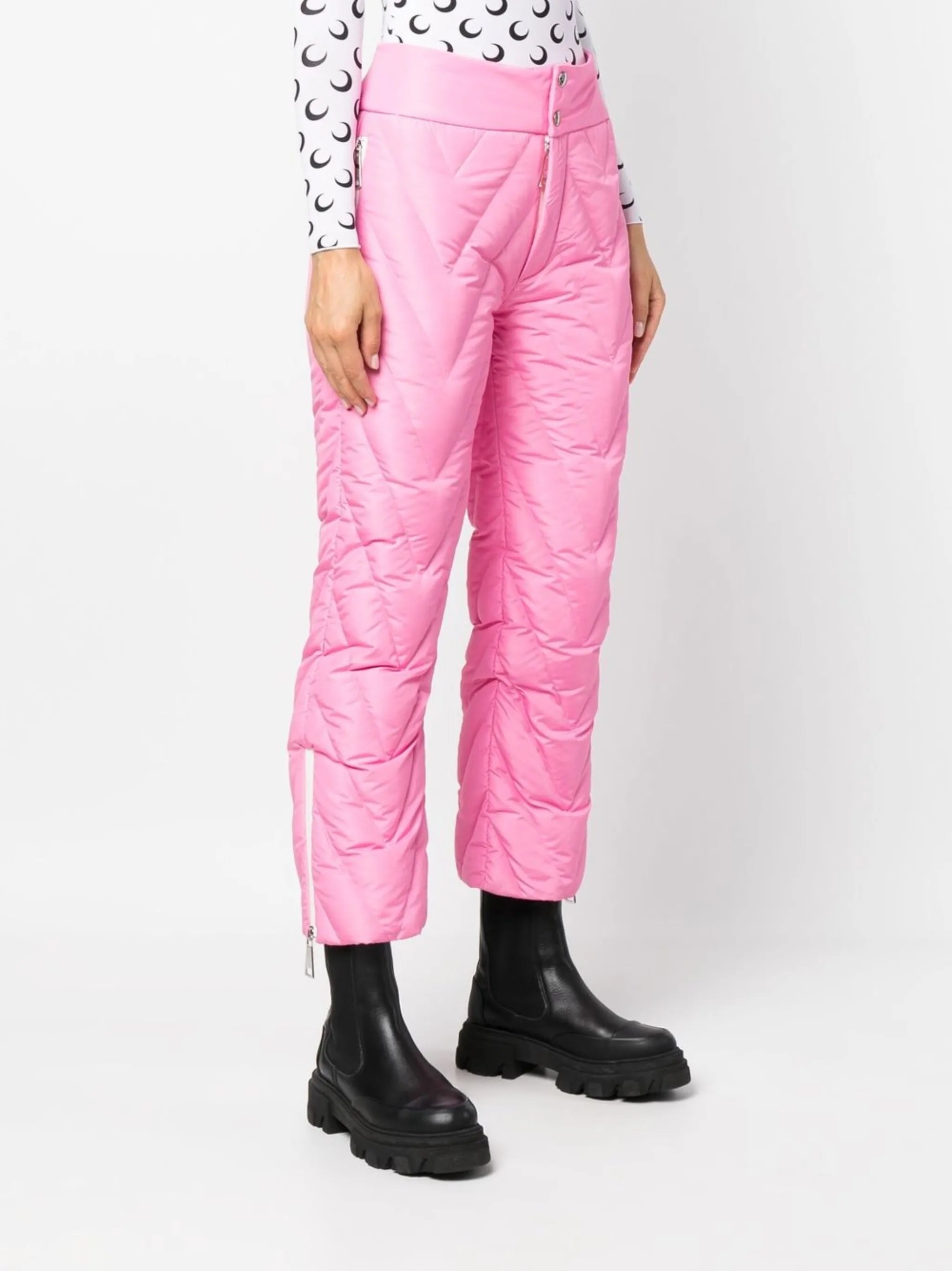 chevron quilted ski trousers