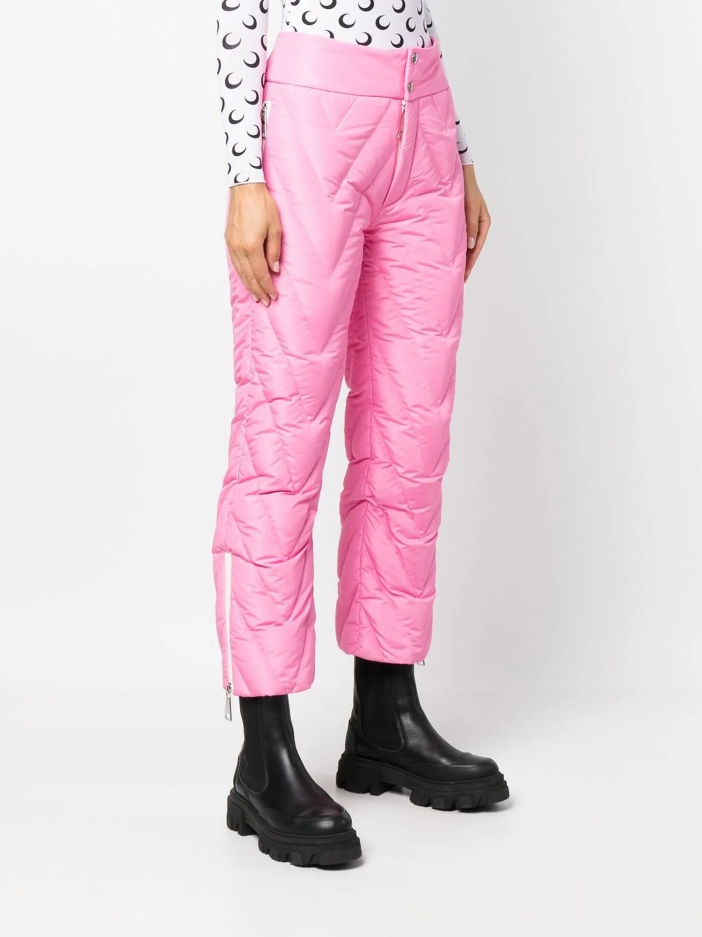 chevron quilted ski trousers