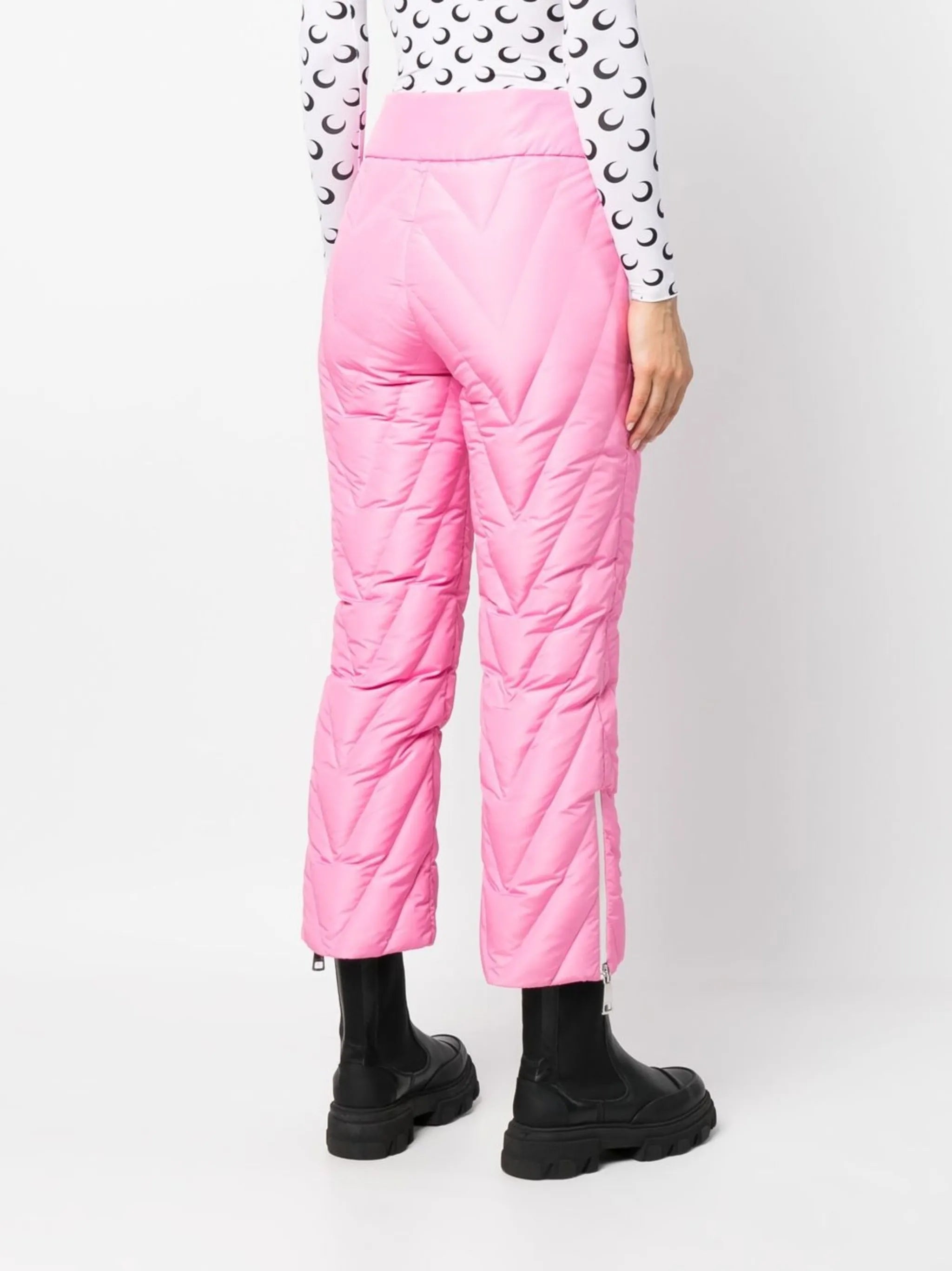 chevron quilted ski trousers