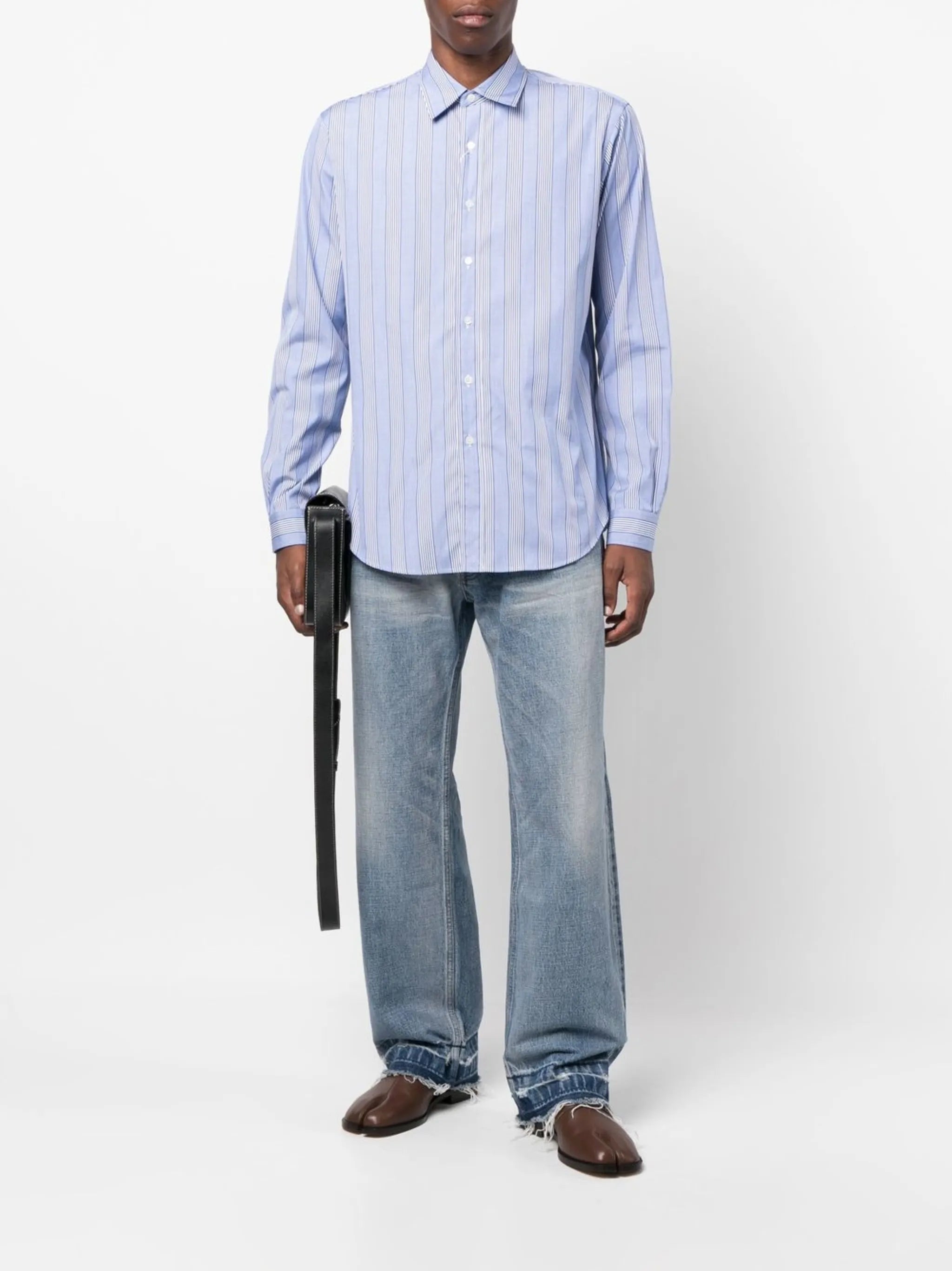 stripe-print long-sleeve shirt