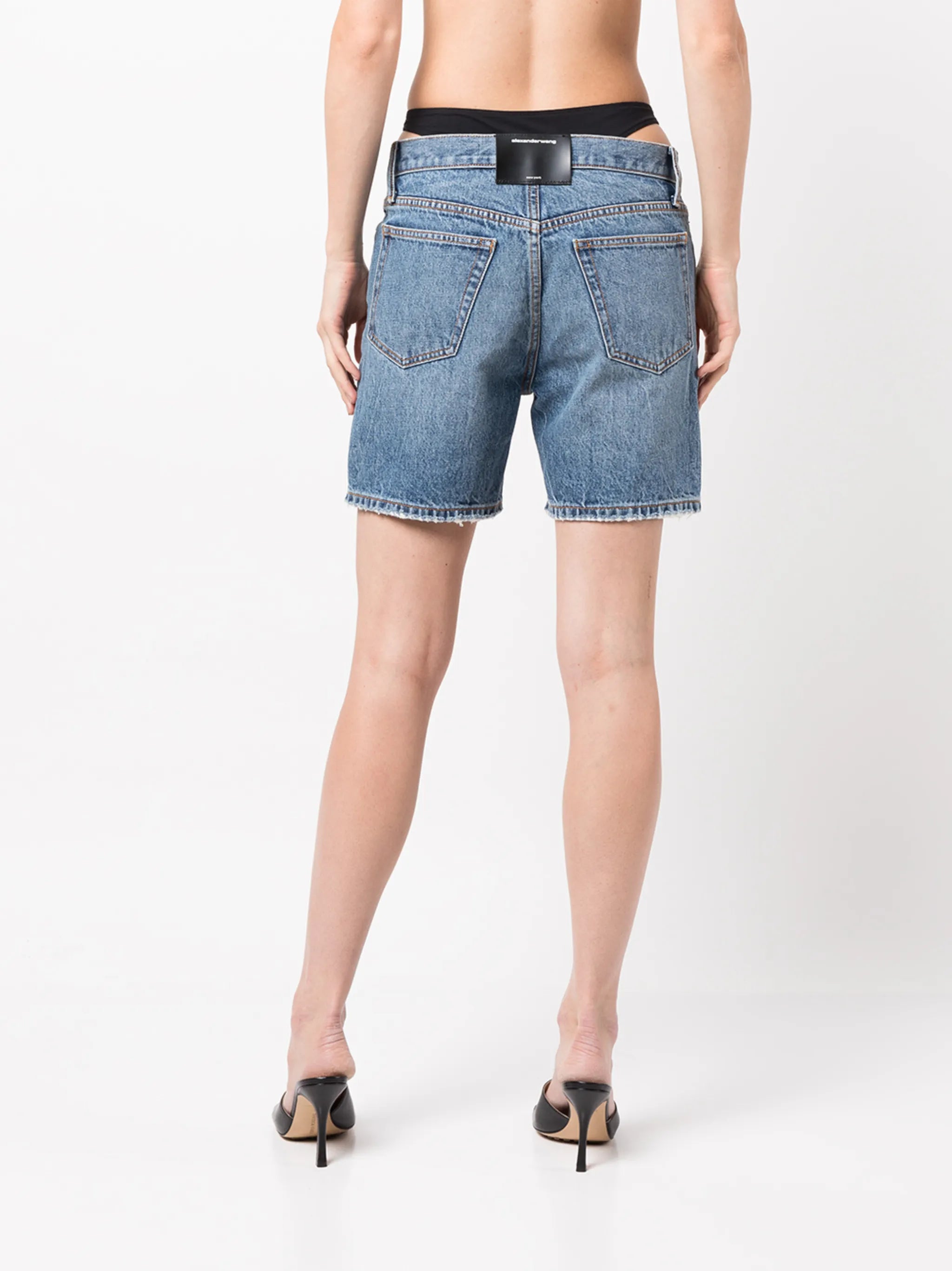 bikini-attached denim shorts