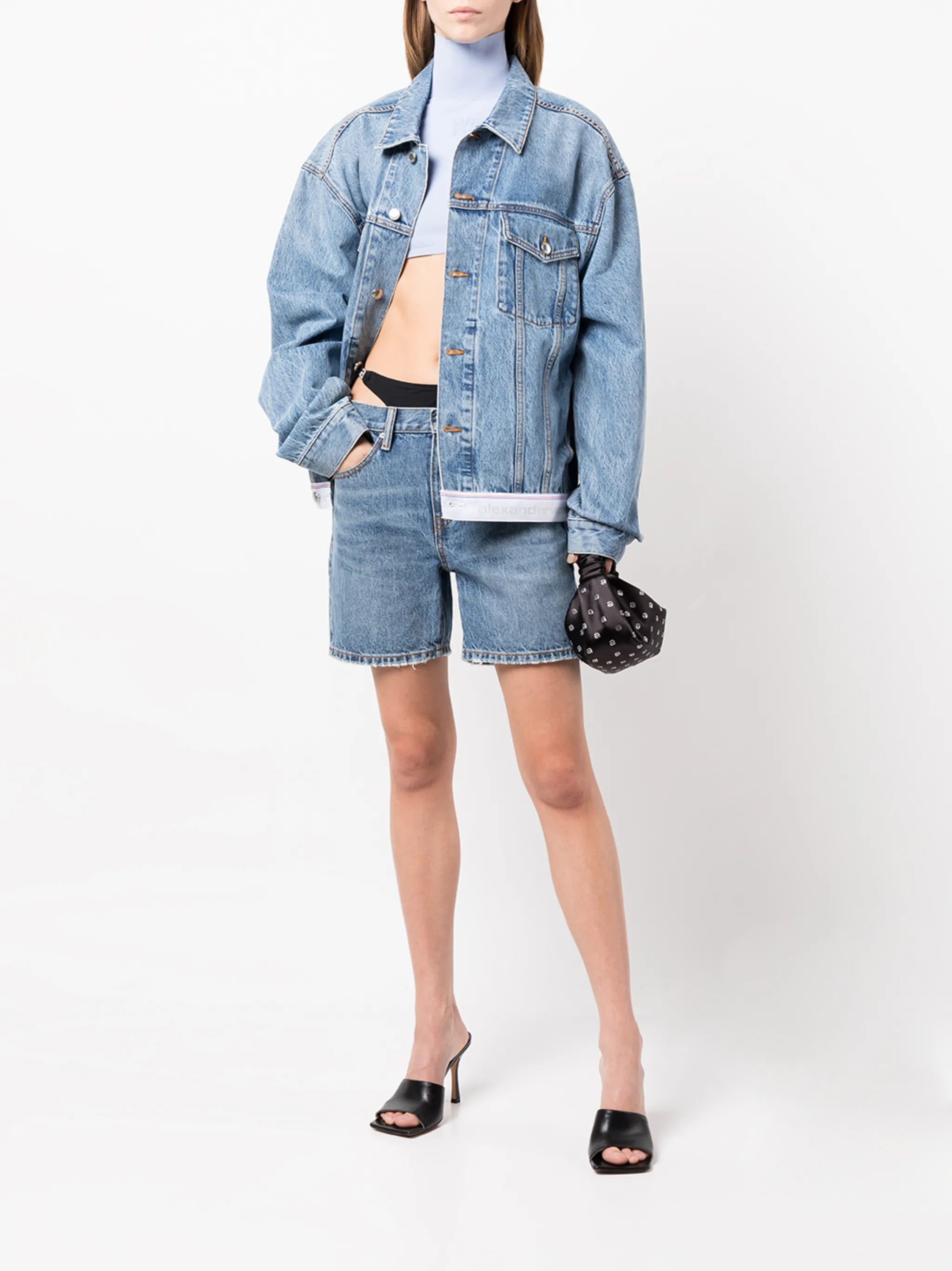 bikini-attached denim shorts
