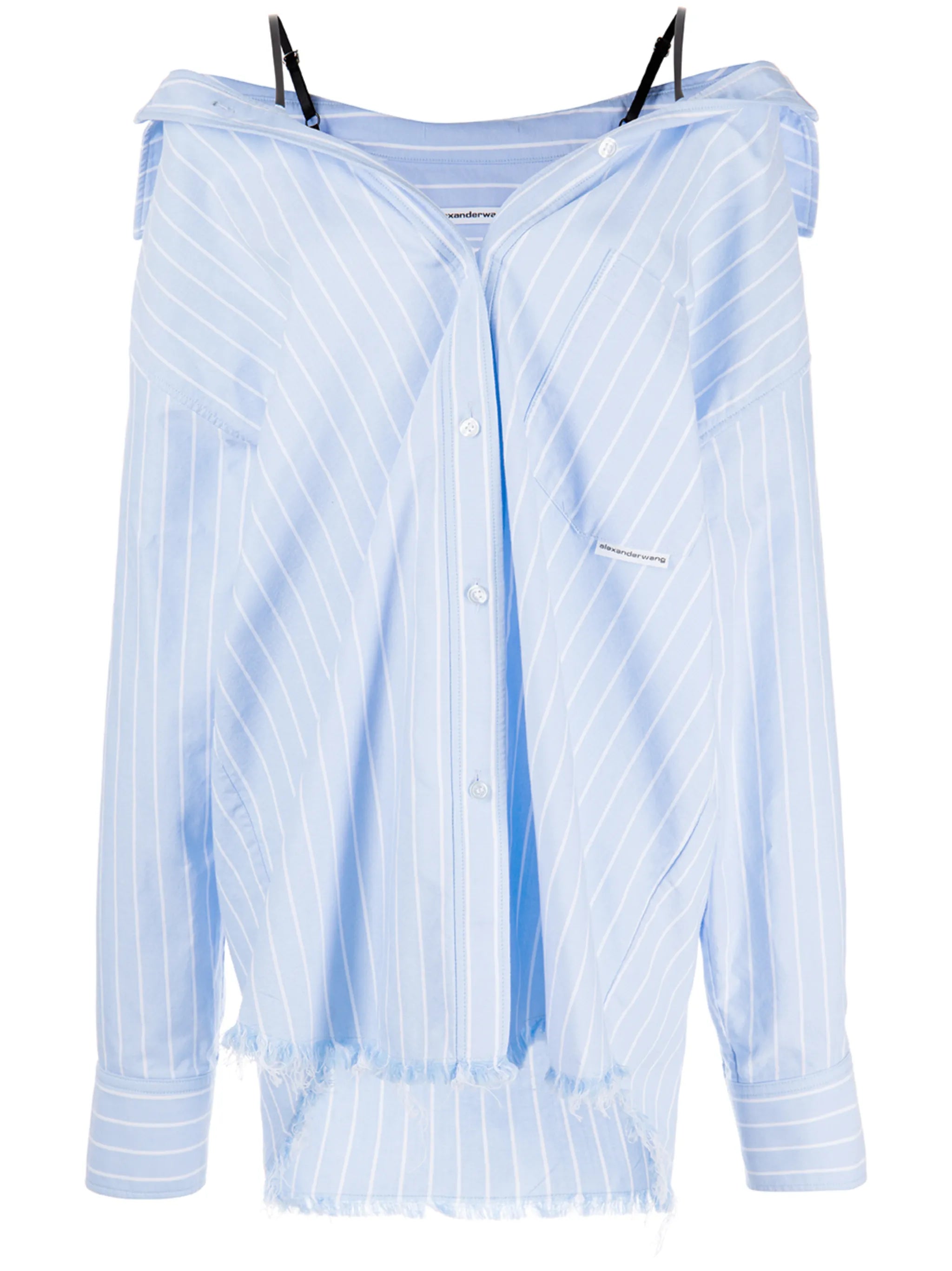 off-shoulder striped shirt