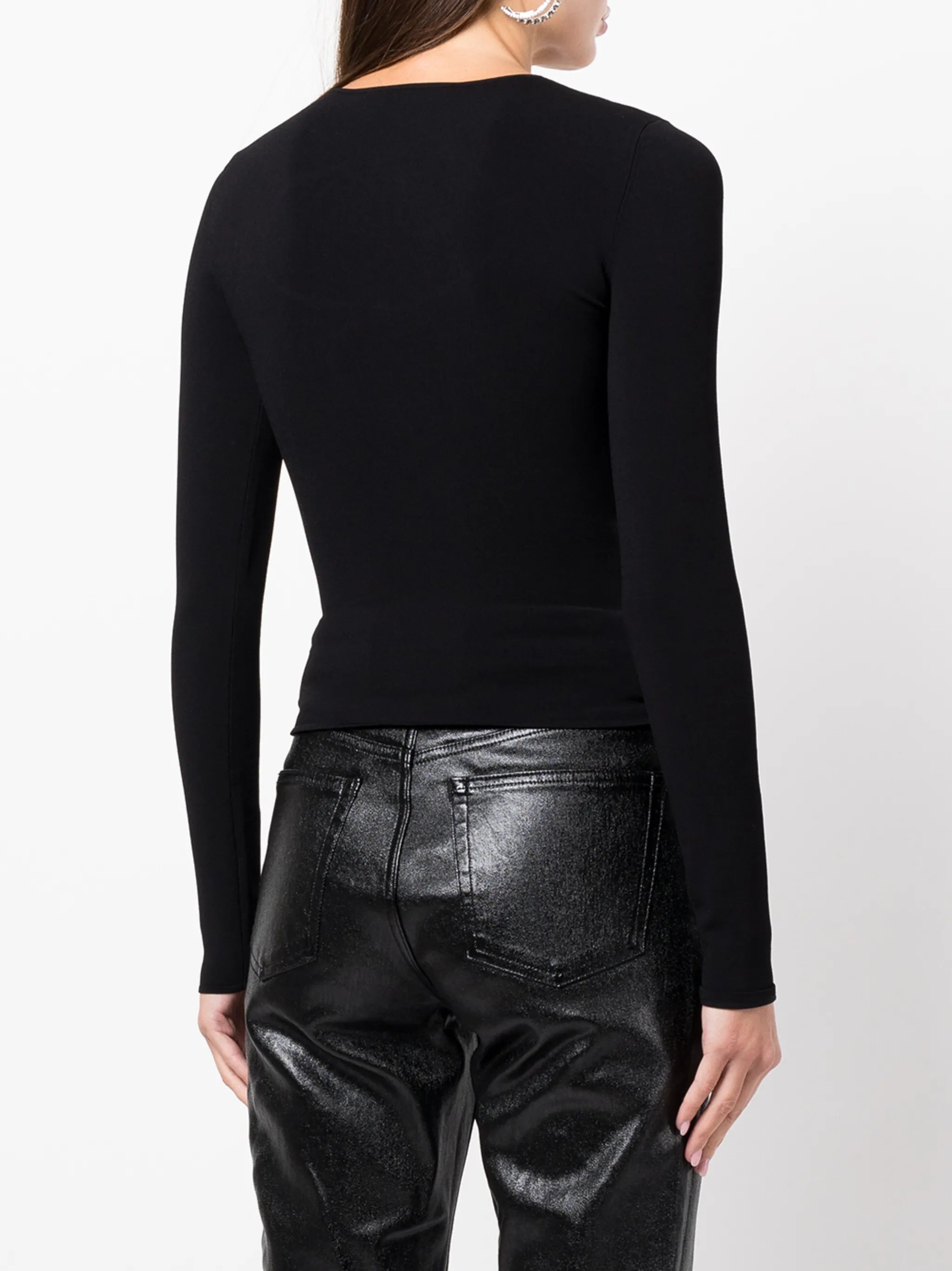 cut-out long-sleeved top