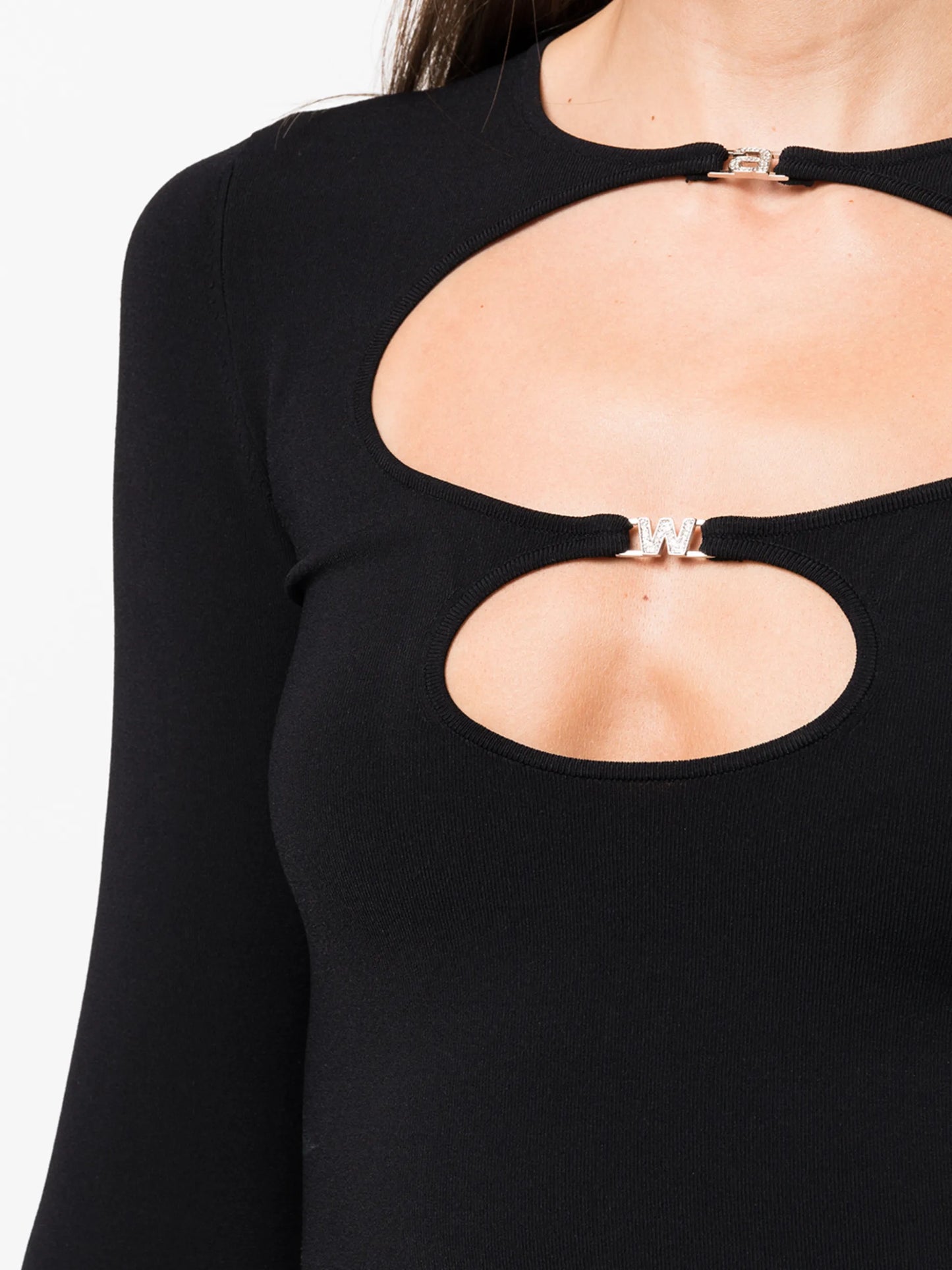 cut-out long-sleeved top