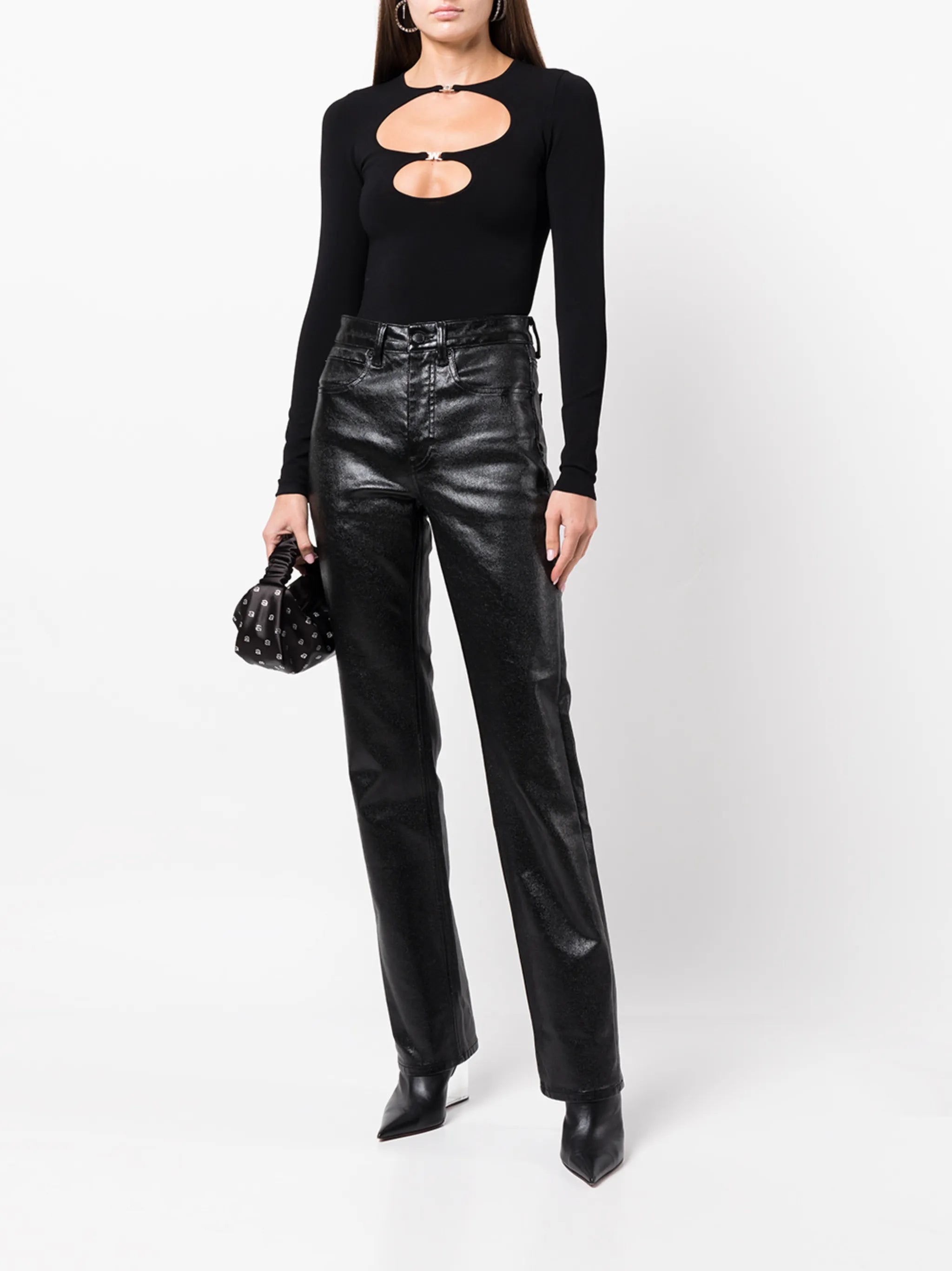cut-out long-sleeved top